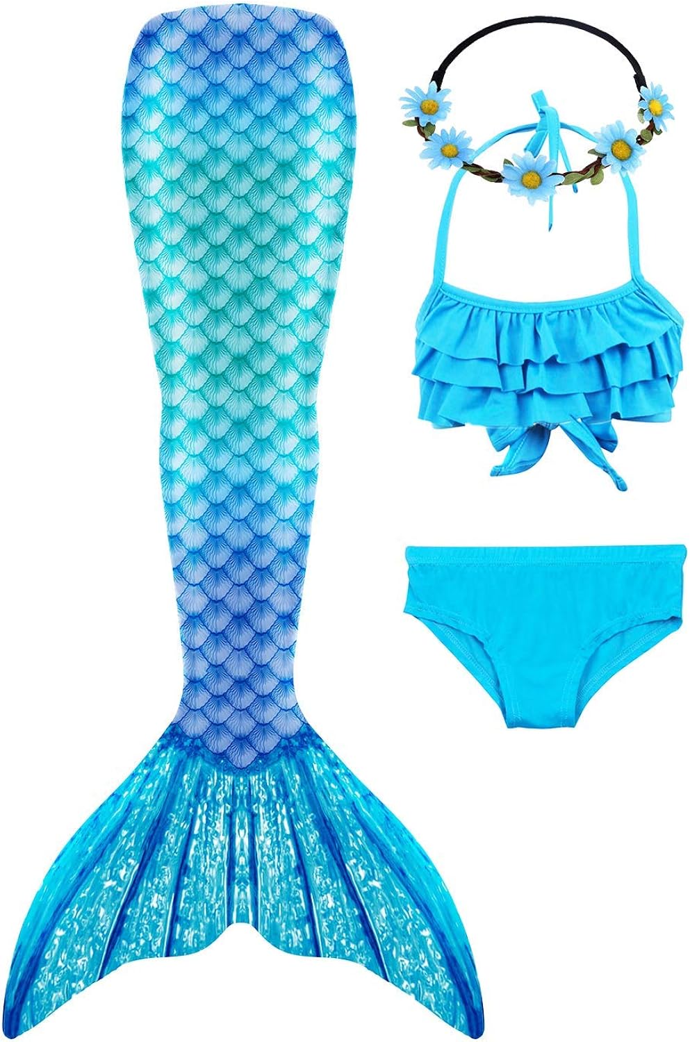 GALLDEALS Mermaid for Swimming Bikini Set Swimsuit Cosplay with Monofin 9-10 Years Girls : Clothing, Shoes & Jewelry