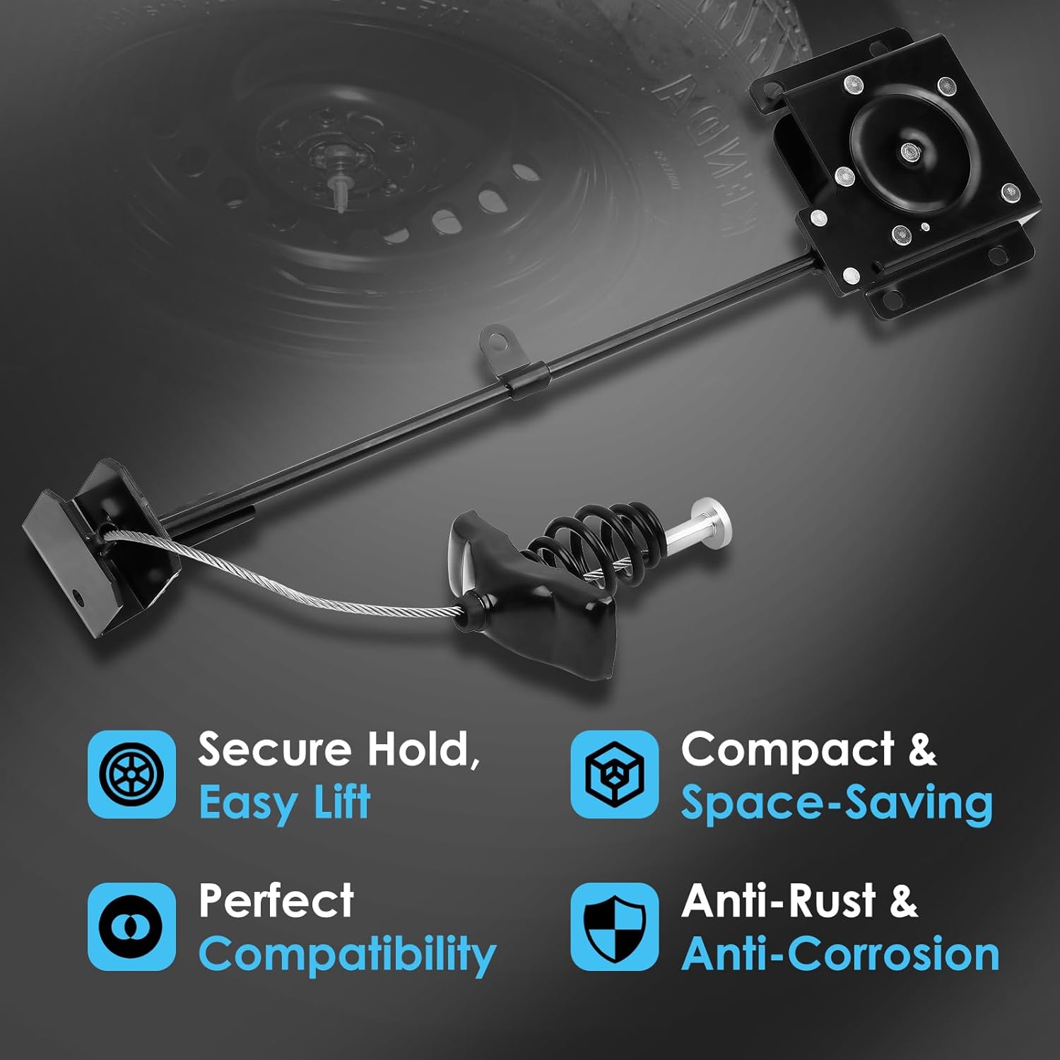 924-525 Spare Tire Hoist Carrier Wheel Winch Compatible with Toyota Sienna 2004-2020, Replaces OE 924-525, 5190008031