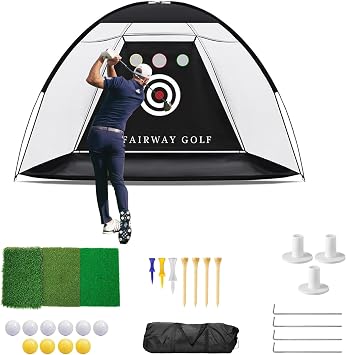 Golf Practice Net 10x7ft for Garden with Mat - Driving Net