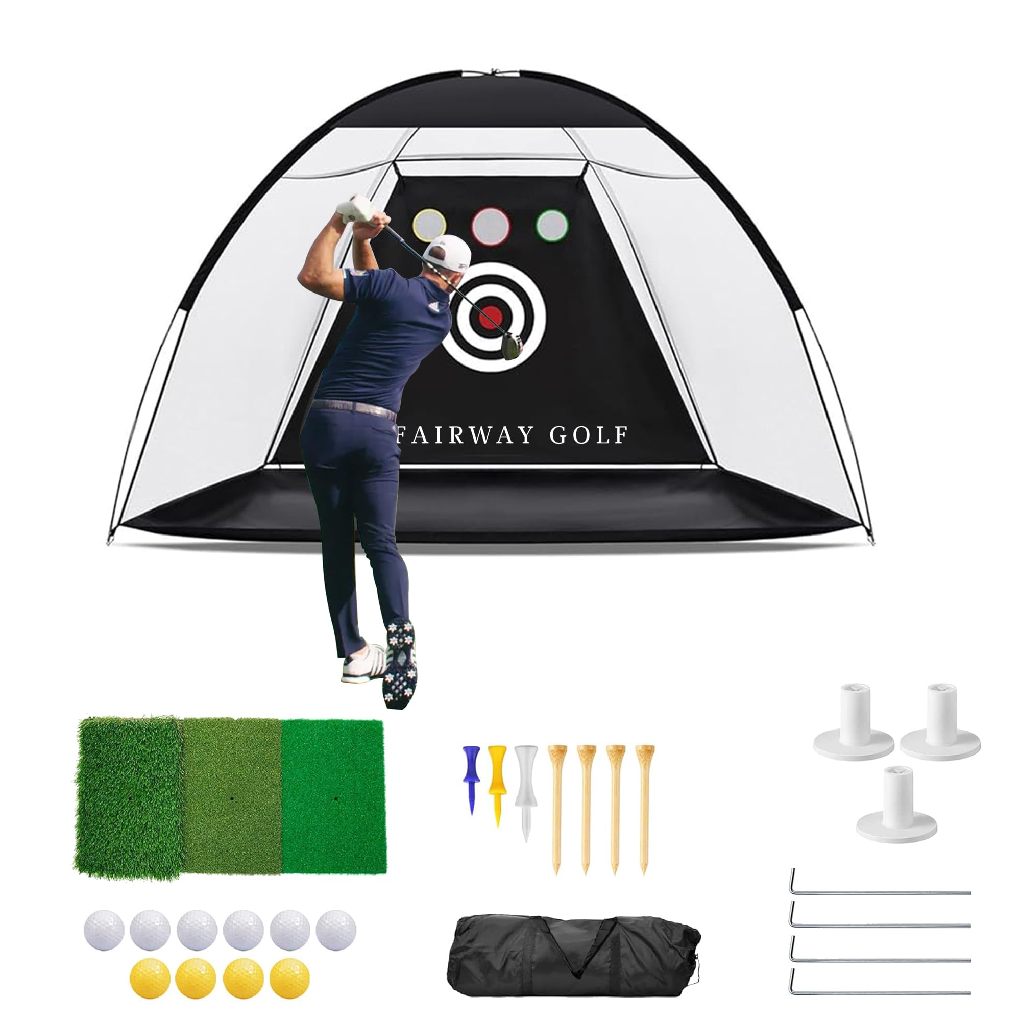 Golf Practice Net 10x7ft for Garden with Mat - Driving Net