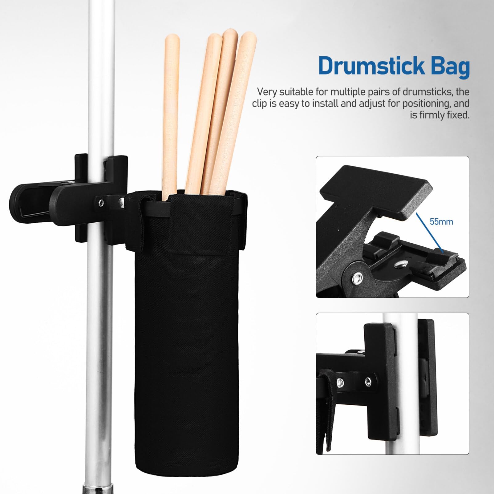 Vaguelly 1 Set Drum Sticks Bag Drumstick Holder Clip On Holder Drum Sticks with Box Grabber Drumsticks