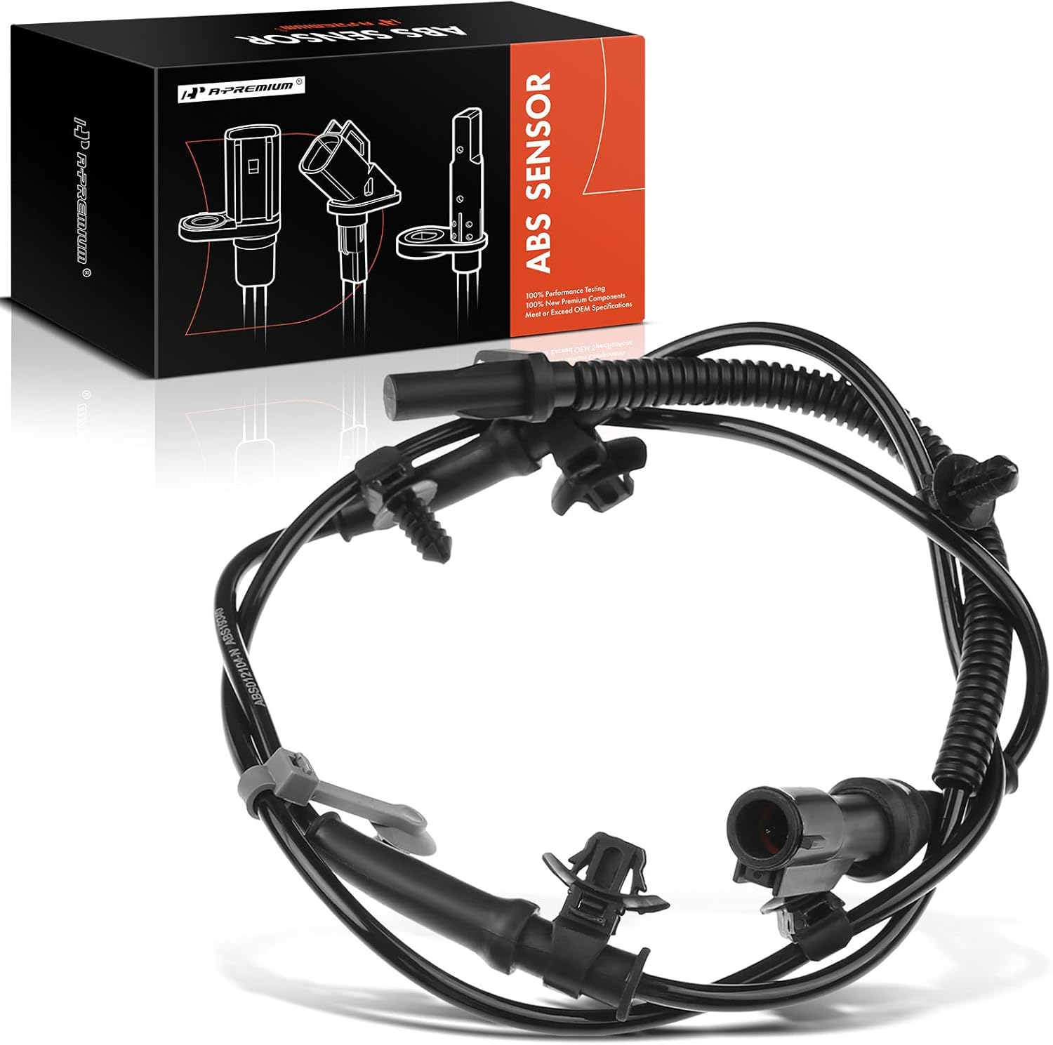 A-Premium Front Right ABS Wheel Speed Sensor - Compatible with Ford & Lincoln Models - Edge 2007-2012, MKX 2007-2012/2015 - Front Passenger Side, Replaces DT4Z2C204A, 7T4Z2C204A