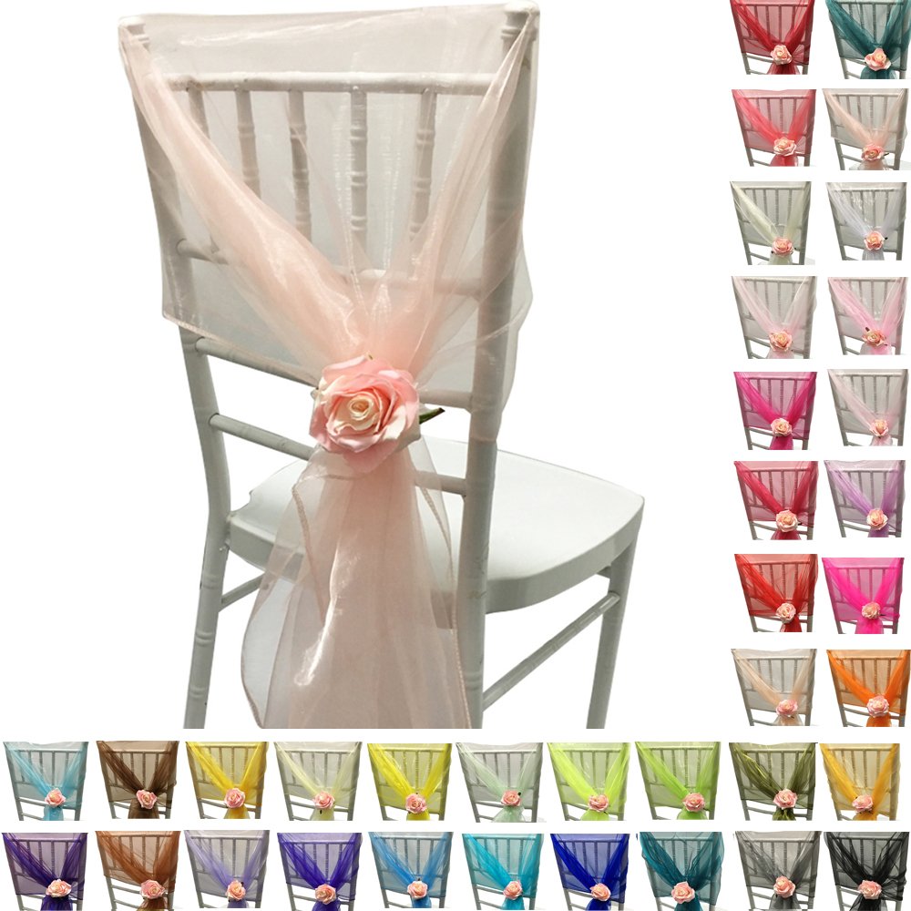 Time to Sparkle 100pcs 65cm X 275cm Organza Sash Hood Sash Chair Cover