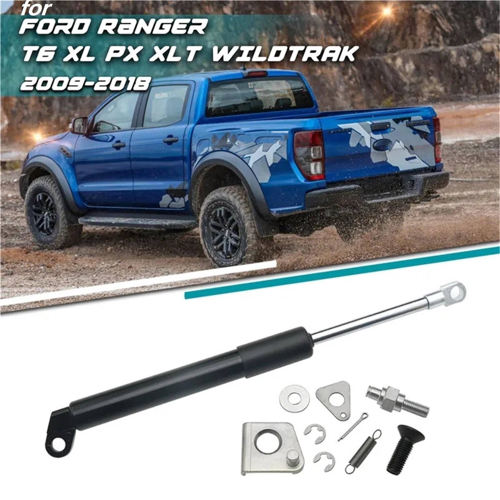 1 sztuk/zestaw pasuje do Ford Ranger T6 T7 XL 2009-2018 wspomaganie tylnej klapy samochodu spowolnienie podnoszenia sprężyna amortyzatora Gas Struts Springs,Gas Struts