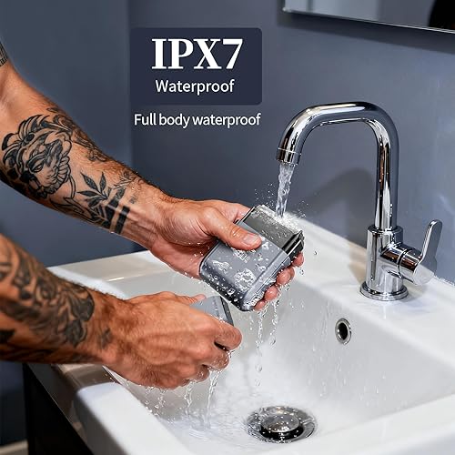 Miniatura 5 de Mini afeitadora eléctrica de aluminio para hombres, maquinilla de afeitar eléctrica portátil de viaje para cara, IPX7 impermeable, recargable USB-C,