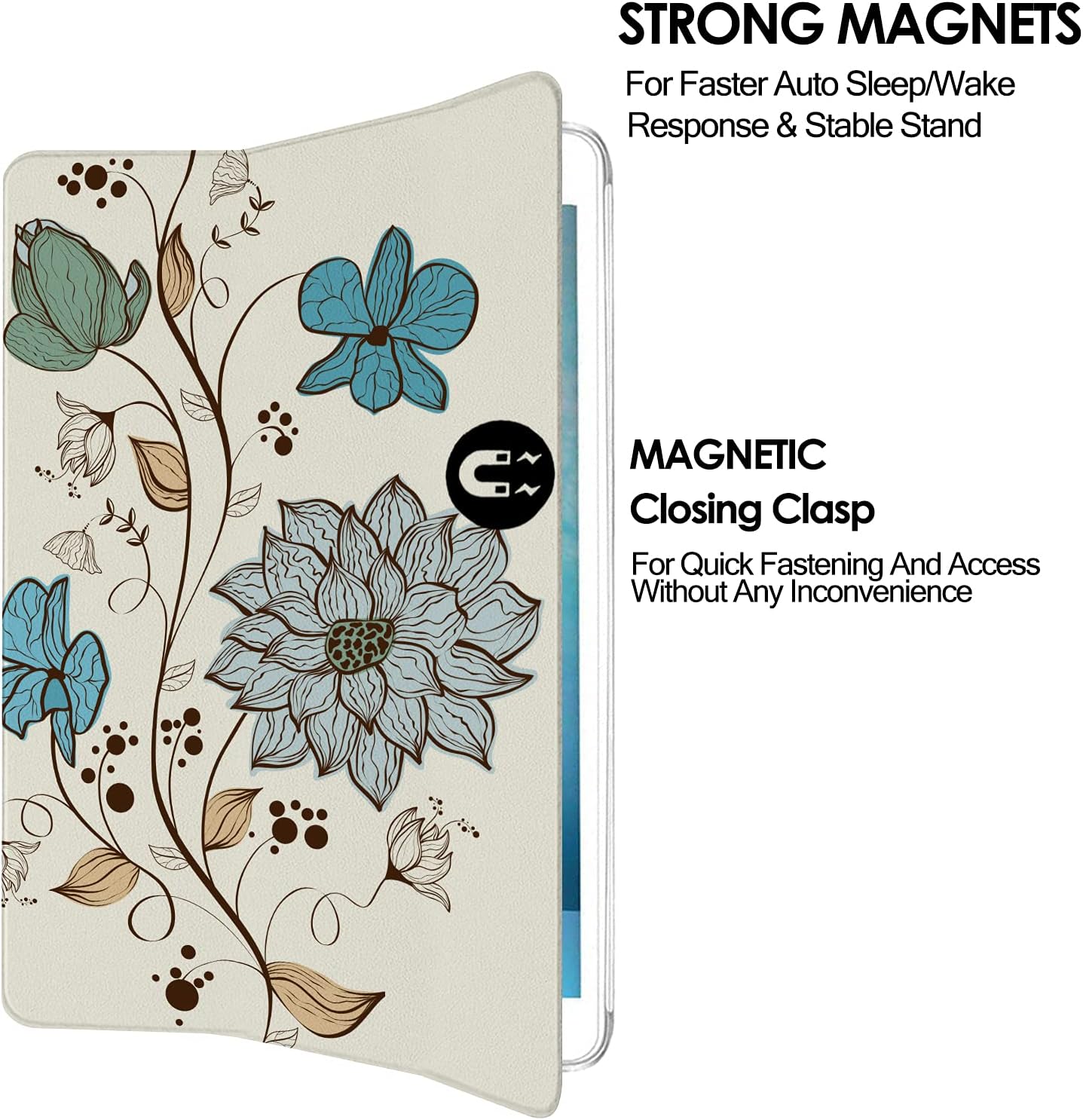 iPad 8.3 Inch Mini 6 Generation 2021 [ Mini 6th Gen ] A2567 A2568 A2569 Printed Lightweight Shock Absorbant Flexible TPU Protective Clear Case - Watercolor Flowers