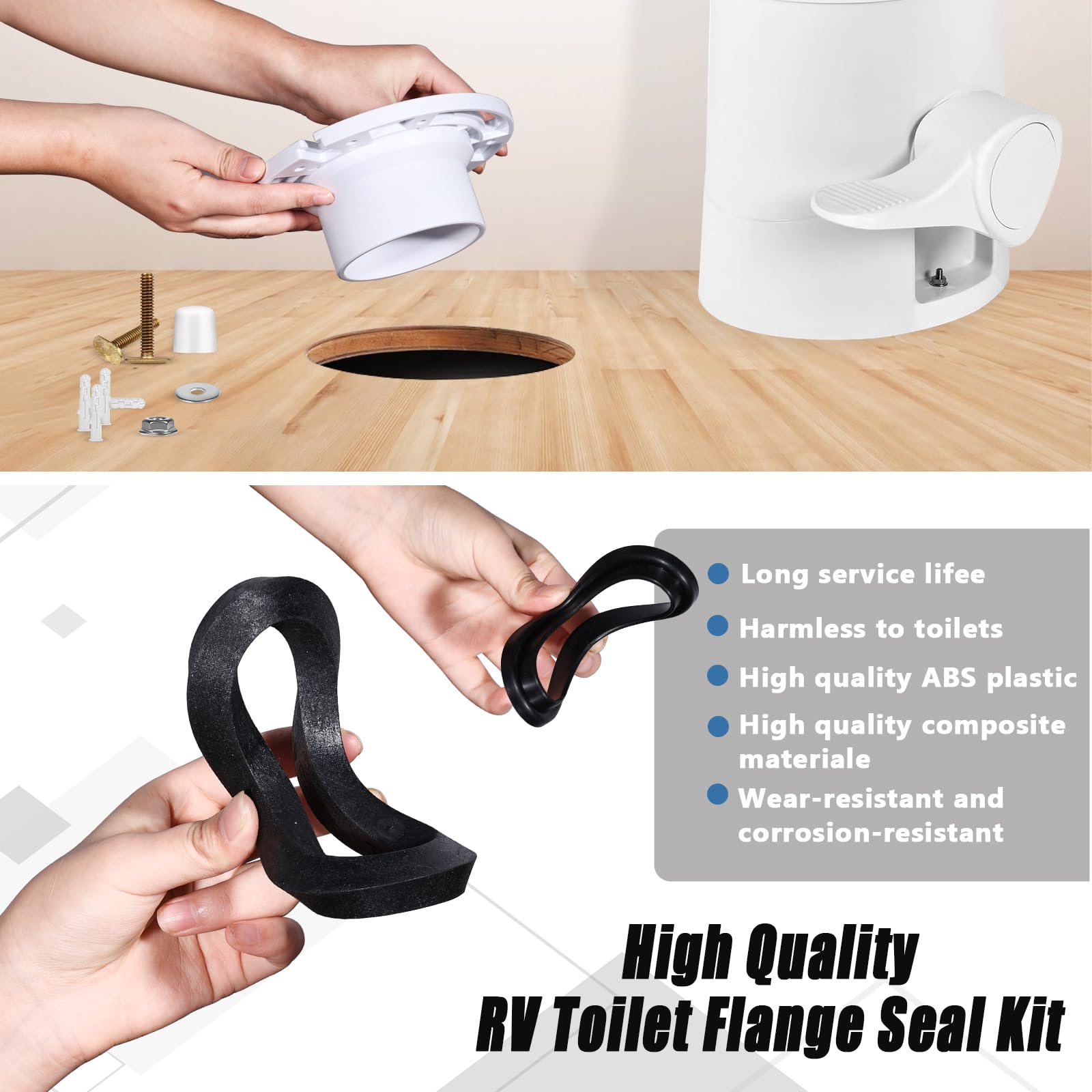 RV Toilet Seal & Flange For Dometic 300 310 320 Toilet Flush Ball & Base Gasket - View #8