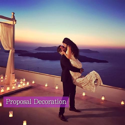 Miniatura 8 de SingTok 24 velas flotantes sin llama, impermeables, funciona con pilas, color blanco cálido, luces LED parpadeantes para exteriores, velas votivas a