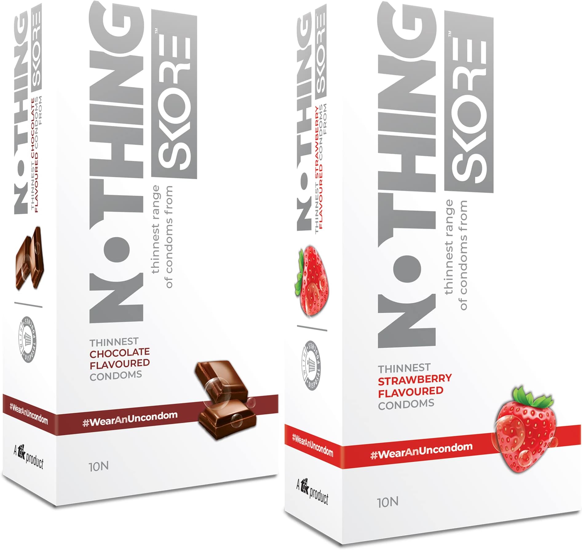 Skore Nothing 10s Chocolate & Strawberry 2 pack