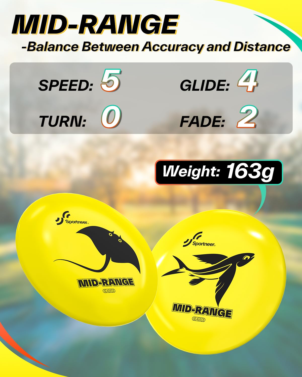 Sportneer Disc Golf Set – Discgolf Starter Set con motivo mare, 2 Driver, 2 Midrange, 2 Putter, Mini Disc Marker & Borsa per il trasporto – per principianti e esperti, outdoor e giardino