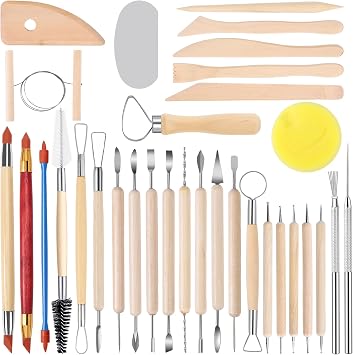Tovotum Pottery Sculpting Tools 32PCS Ceramic Clay Carving Tools Set