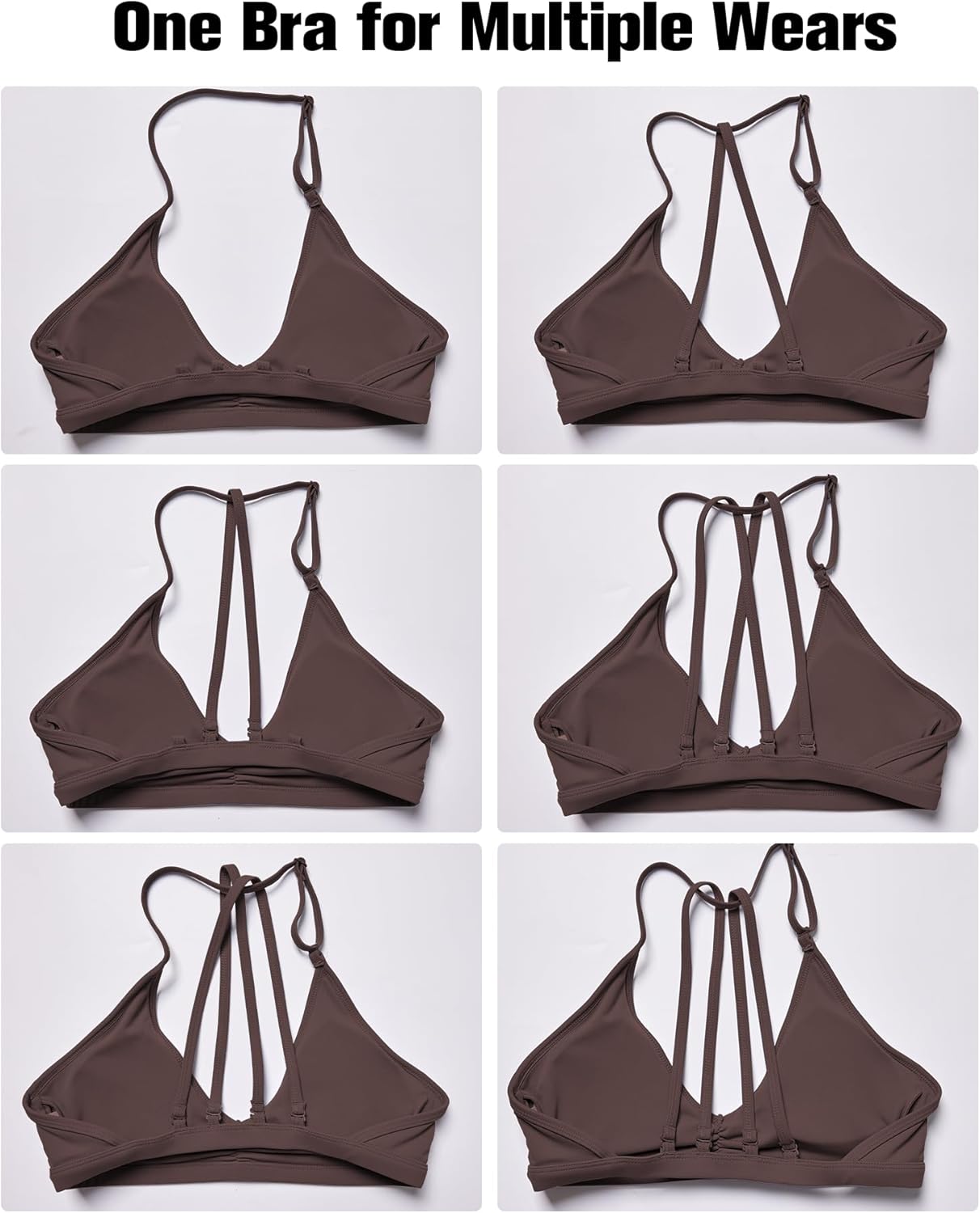 YEOREO Workout Sports Bras for Women Padded Strappy Open Back Gym Bra Light Impact Criss Cross Yoga Crop Top - Image 6