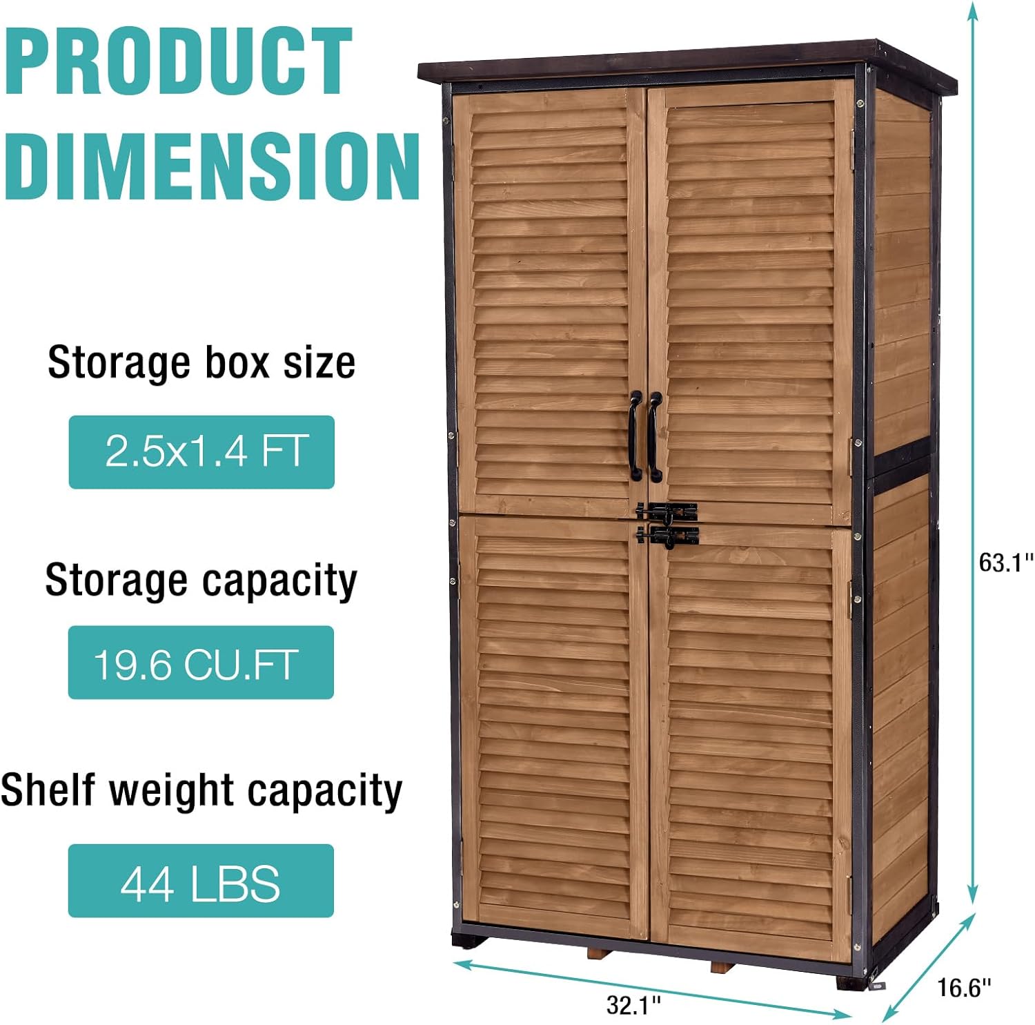Suumerpety Storage Shed Outdoor with Adjustable Shelves,Metal Frame Outdoor Storage Cabinet with Waterproof,Horizontal Garden Tool Shed Storage for Courtyard Balcony Garage