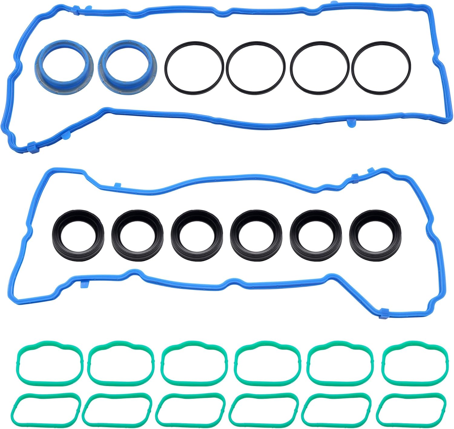HiSport Valve Cover Gasket Seal & Intake Manifold Gasket Replacement for Chrysler Dodge Jeep Ram Volkswagen 2011-2022 3.6L 24V Replaces VS50805R 5184562AC 828604 5184596AE