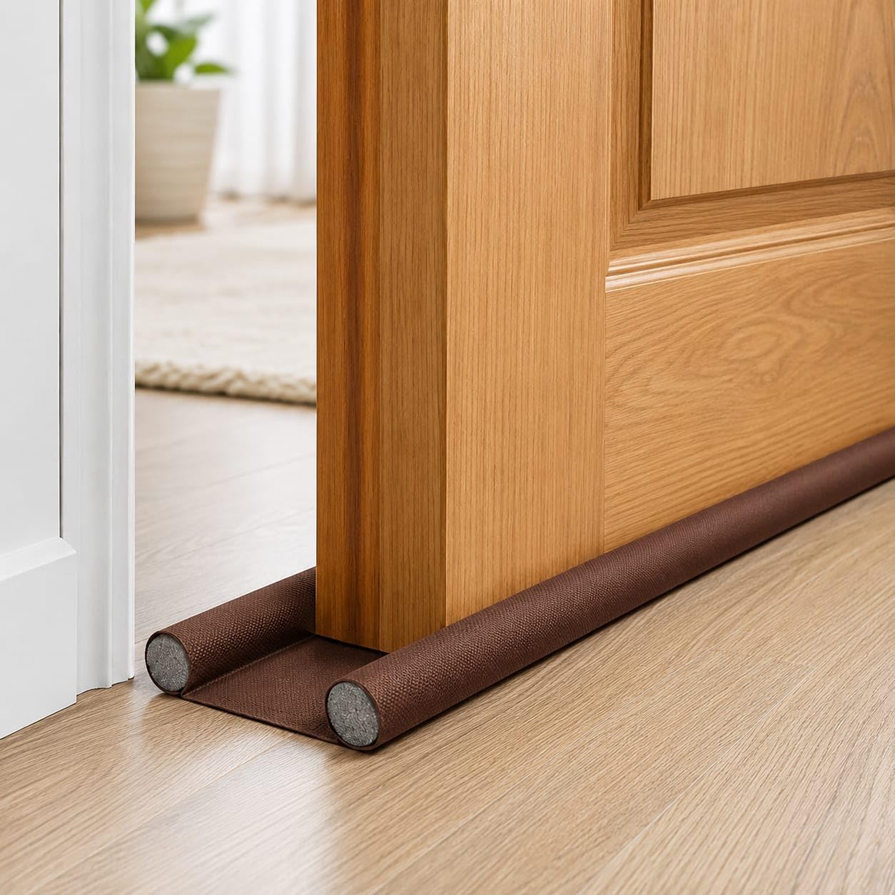 Door Bottom Sealing Strip Guard 42 Inch, Pack of 3 Under Door Draft Stopper, Foam Door Gap Sealer for Noise, Dust, Insects & Cold Air Blocking, Washable Door Seal for Home & Office (Brown)-image-31
