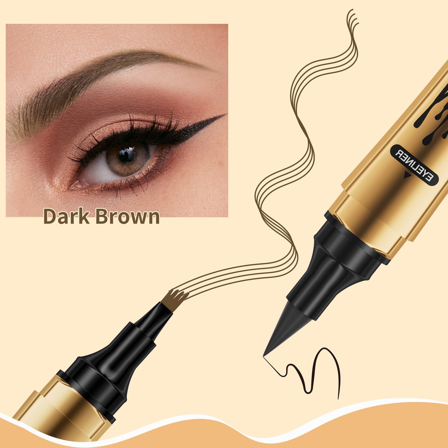 Eyebrow Pencil, 3D Waterproof Magic Eyebrow Pen, Smudge-Proof Eyebrow Shaping Tool - Image 3
