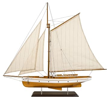 SAILINGSTORY Wooden Sailboat Model Ship Sailing Boat Decor 37" Natural