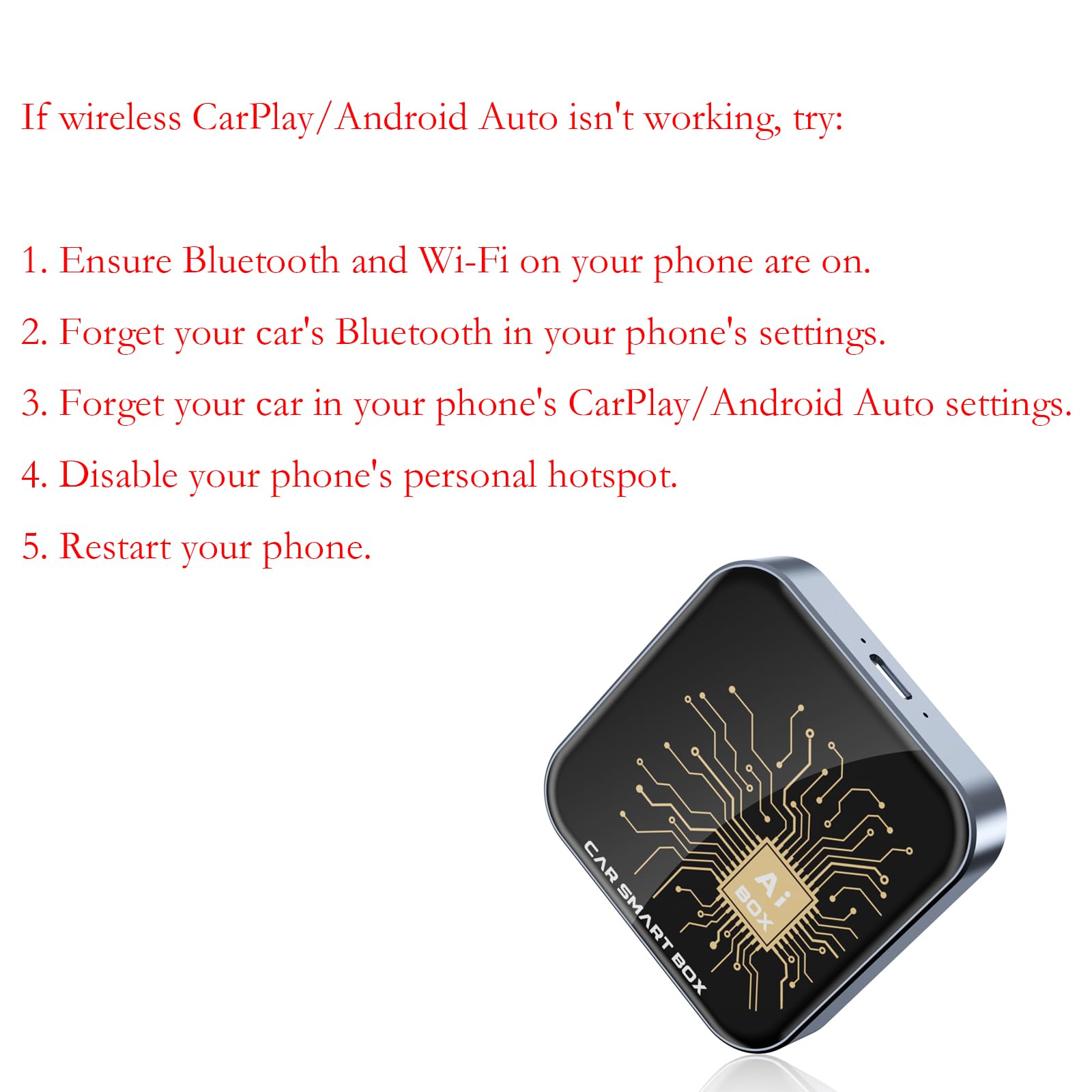 Wireless CarPlay Adapter AI Box for 2024-2025 Harley Road Glide, Street Glide CVO/ST Models for Android Phone Android auto Plug and Play. (HD-02)