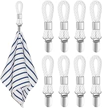 XIANGPICA 8 Pièces Pince à Serviette, Accroche Torchon, Crochet Torchon Porte Serviette Salle de Bain, Clips Porte-Torchon Placards Serviettes Suspendues (blanc)