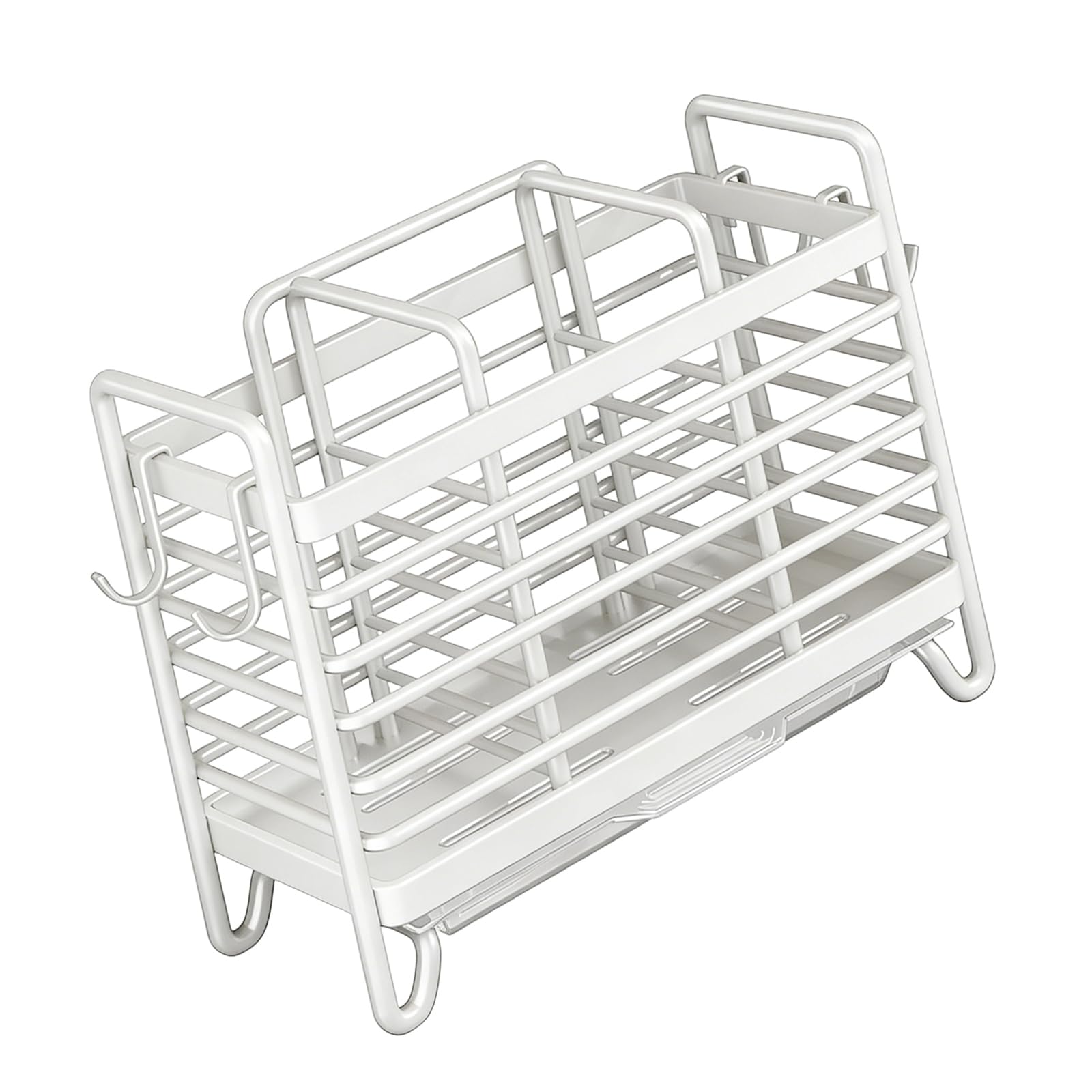 ZBIianxer Space Saving Stainless Steel Chopsticks and Utensil Holder Wall Mounted with Adhesive Easy Installation Wall Mounted Utensil Holder Water Drainage Box