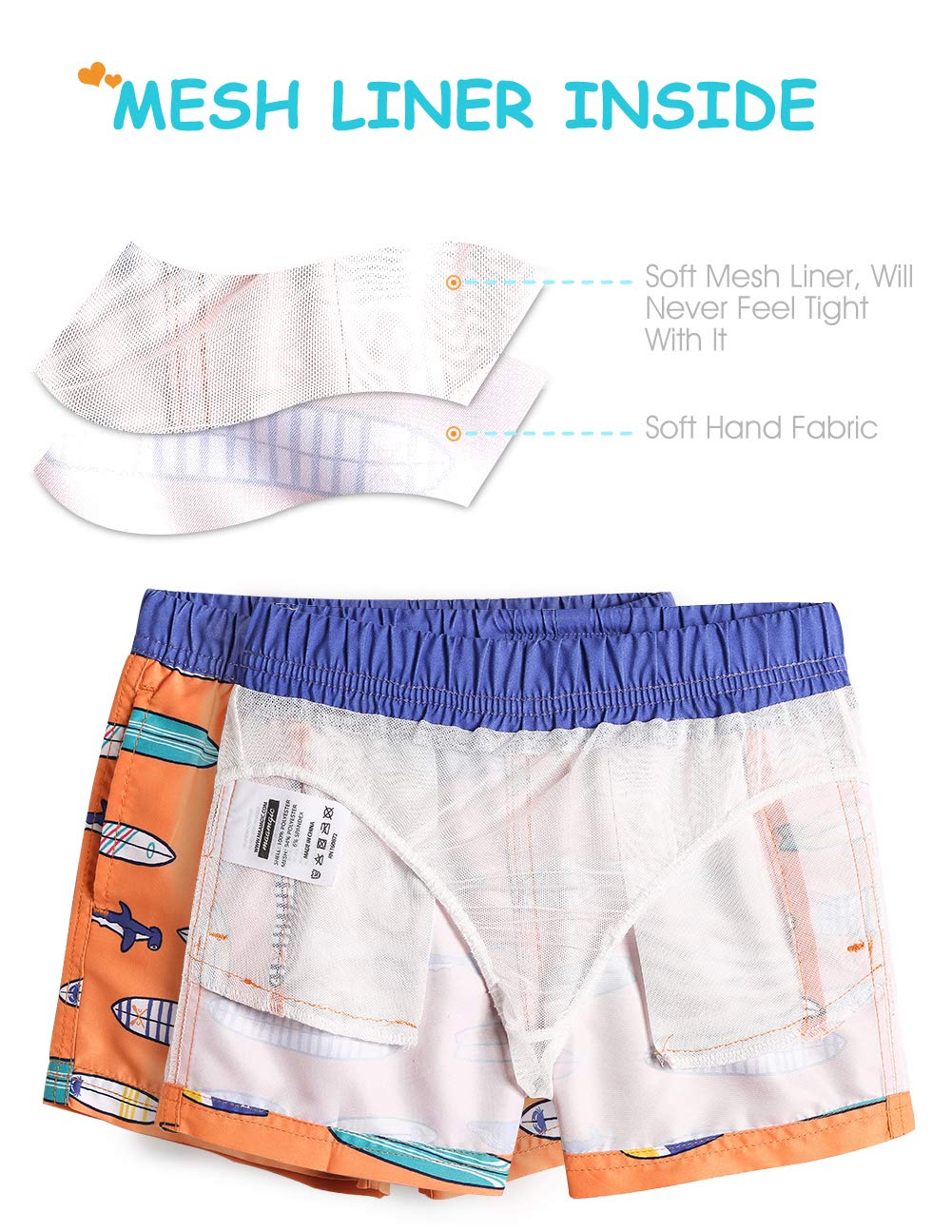 MaaMgic Bañador Niño Ropa de Baño para Natación Secado Rápido Interior de Malla Shorts de Natación VÍA Multiple — view 2