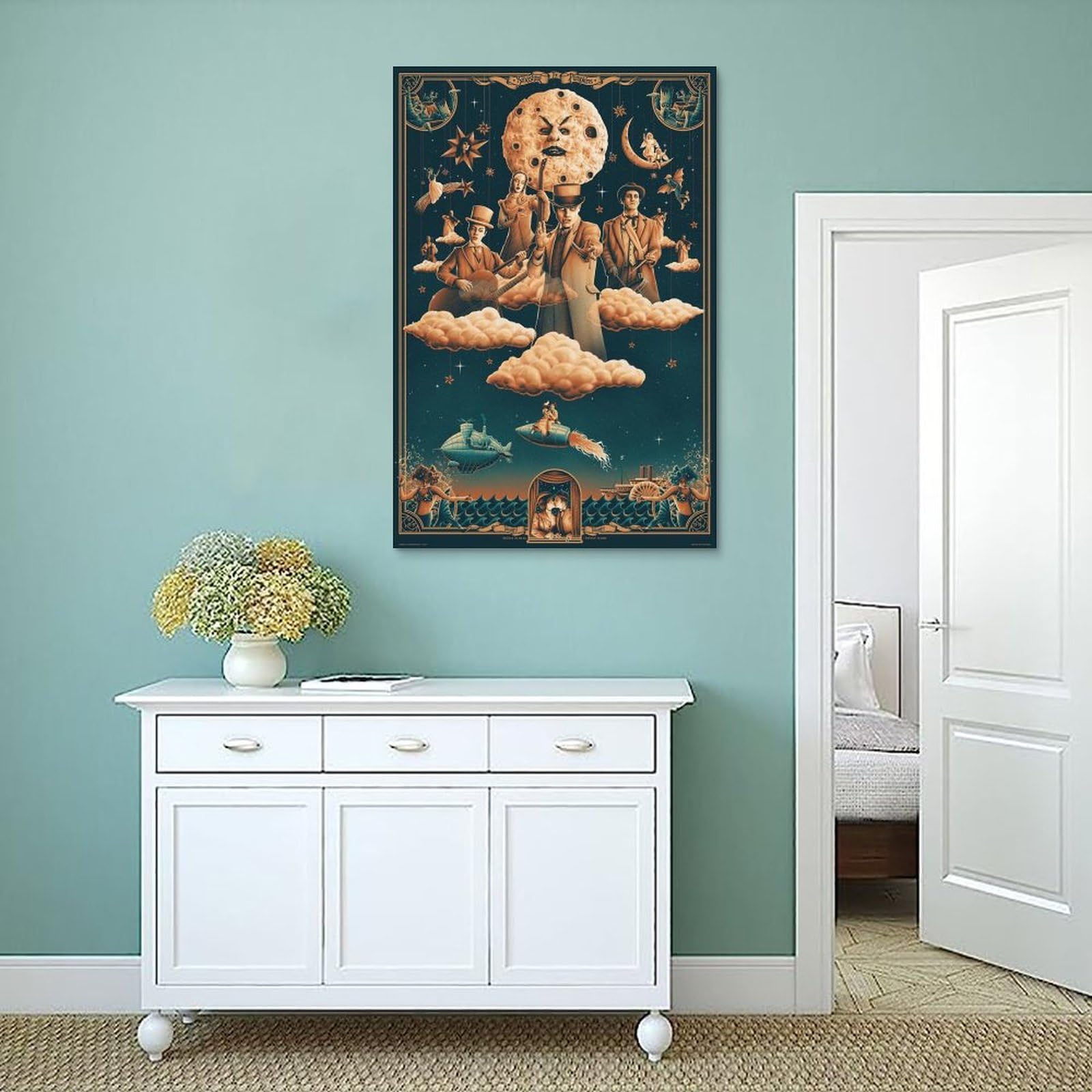 BBAUER Poster decorativo da parete su tela, motivo: The Smashing Pumpkins, poster decorativo moderno per camera da letto, per camera da letto, 50 x 75 cm