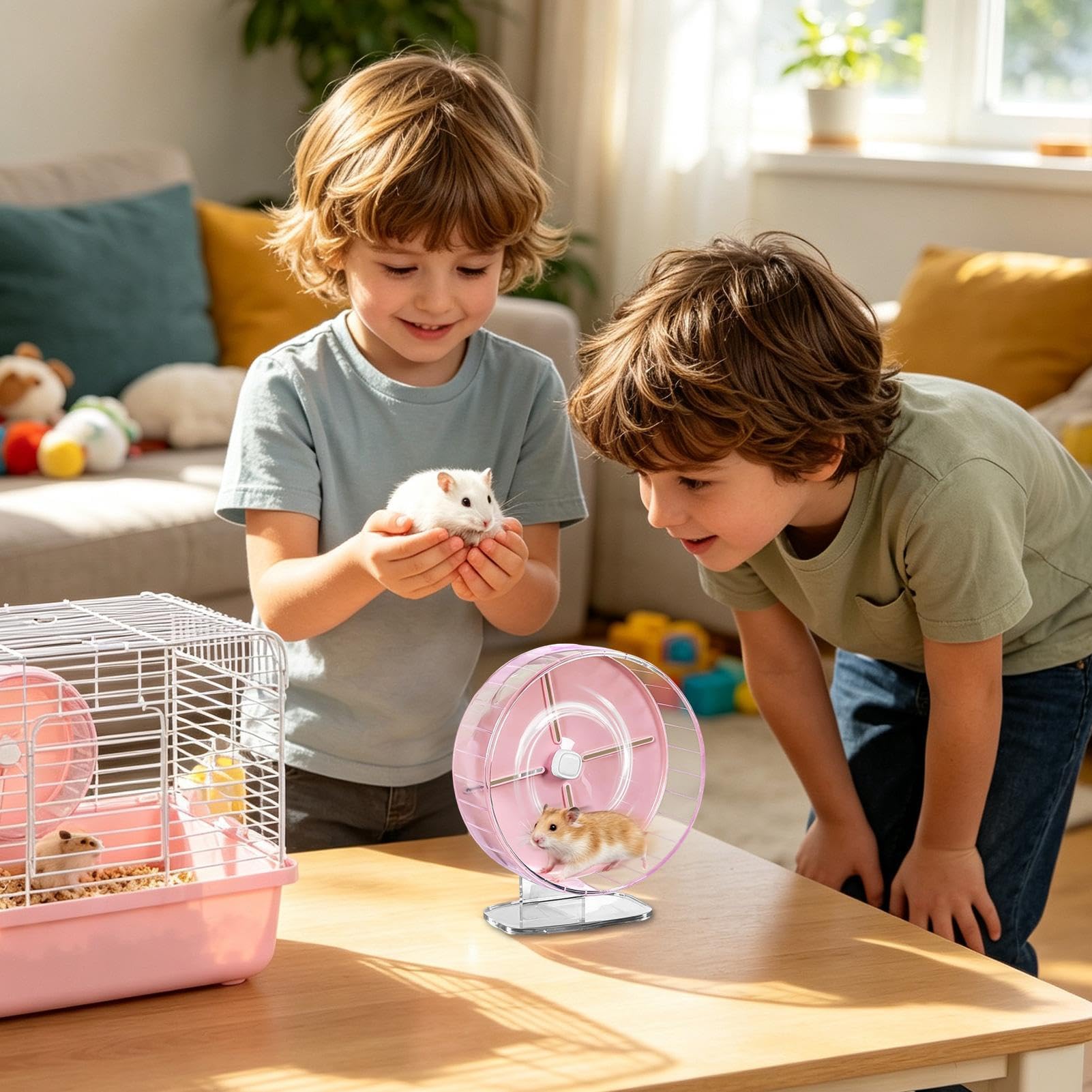 Roues d'exercice pour hamster 25,4 cm silencieuses, support réglable