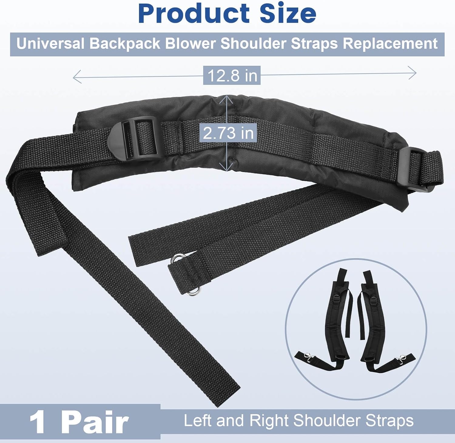 QCG 150BT Shoulder Strap Harness Compatible with Husqavarna 150BF 150BT 170BF 170BT 350BF 350BT 370BFS 370BTS Backpack Blower Replace 511803001 511802901 Left & Right Shoulder Strap Set