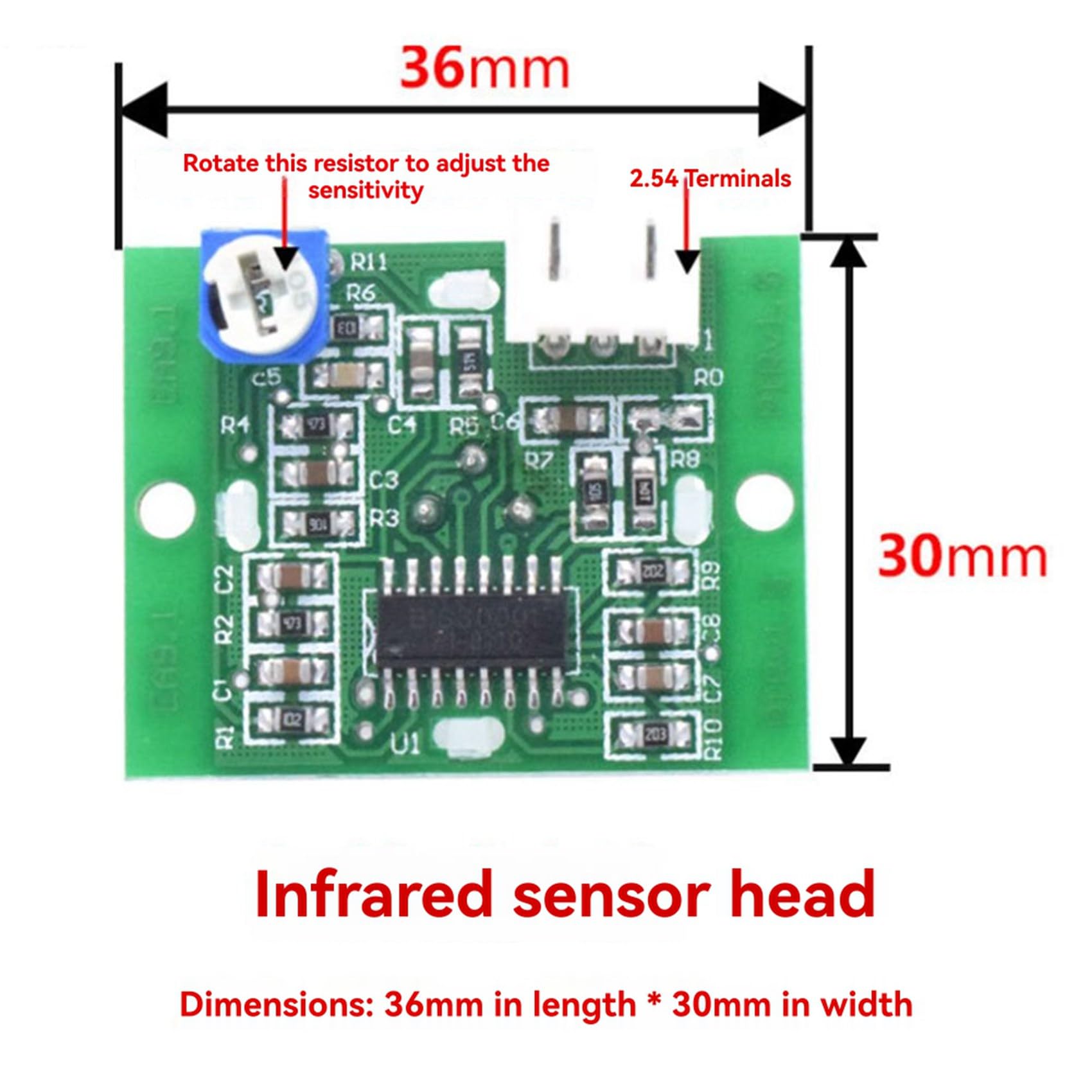 4X Kit di Registrazione Vocale Musicale MP3 con Sensore A Infrarossi PIR, Supporta Download USB Scheda TF DIY