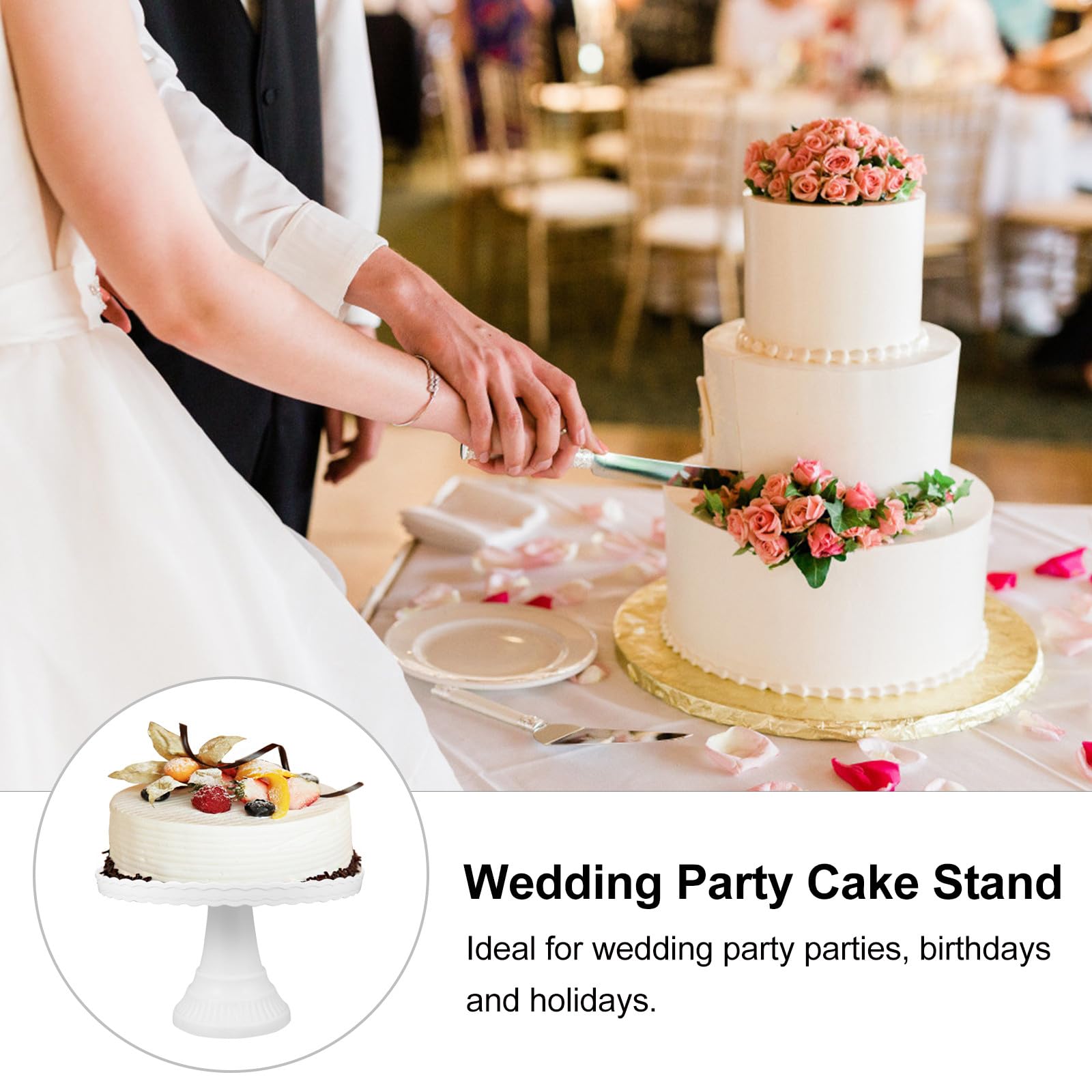 SECFOU Befüllbarer Tortenständer aus Acryl in Weiß Moderner Dessertständer für Geburtstage und Hochzeiten mit Pp Material zum Präsentieren von Kuchen und Snacks