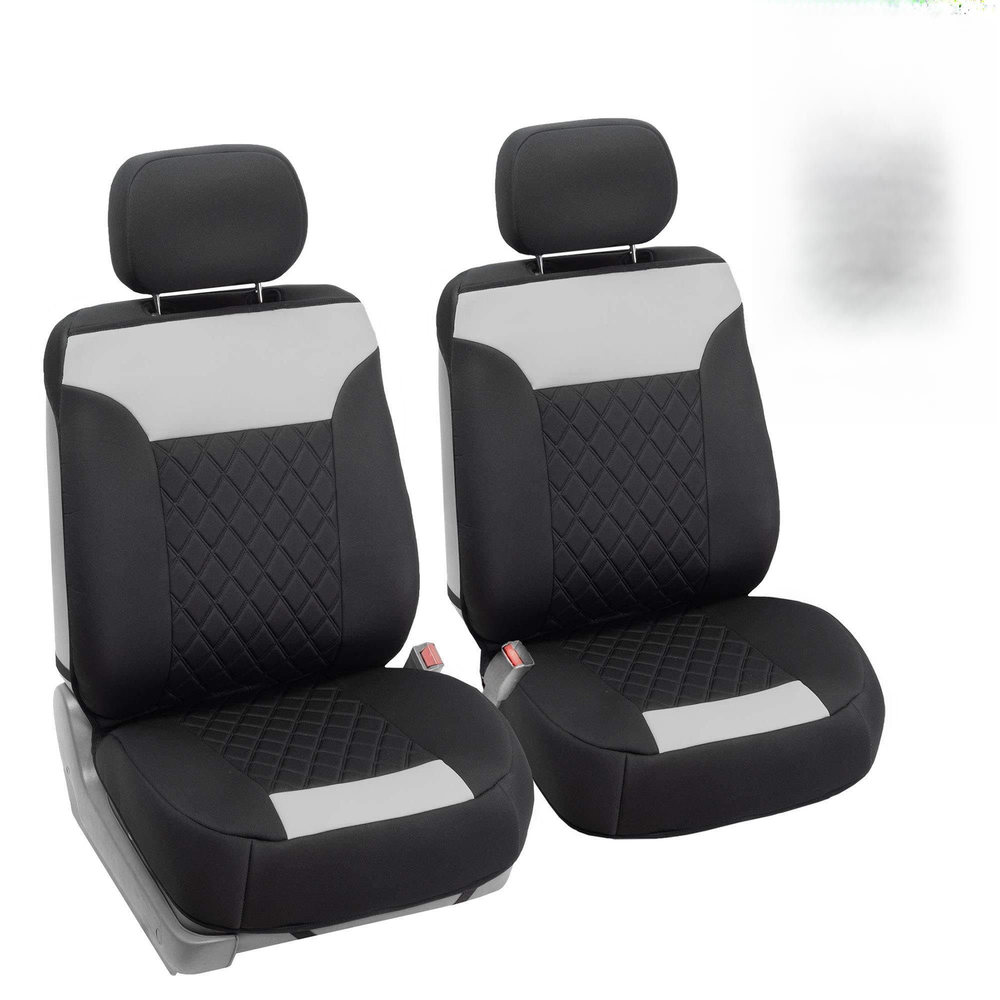 FH Group Car Seat Cover Cushion - 2 Pack Seat Covers for Cars Trucks SUV, Gray Black Car Seat Covers Neosupreme Car Seat Cushions, Durable Car Seat