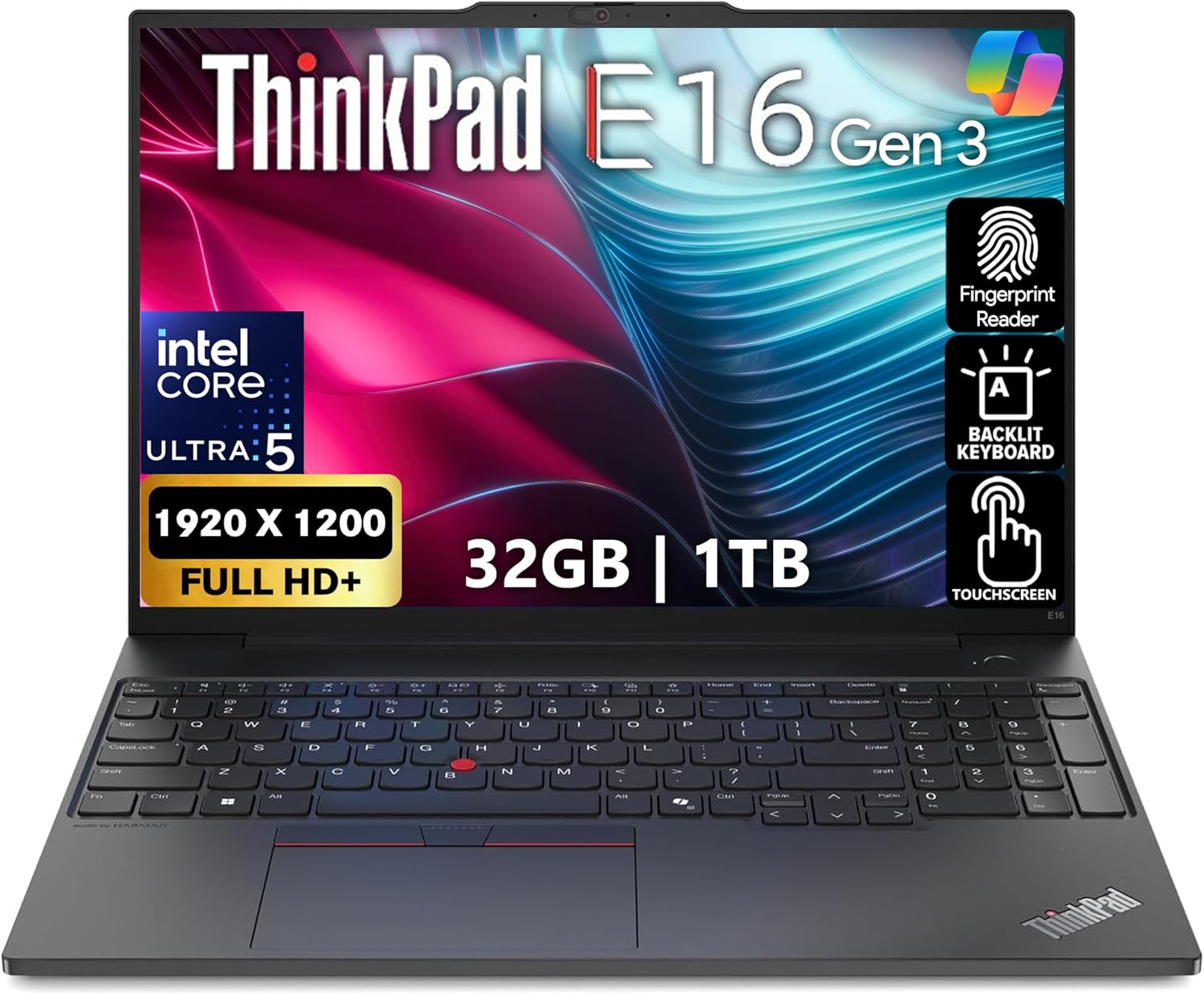 Lenovo ThinkPad E16 Gen 3, 16″ FHD+ Display, Intel Ultra 5 225U, 32GB DDR5 RAM, …