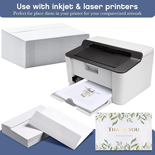 Miniatura 10 de 800 sobres blancos imprimibles autoadhesivos rápidos para tarjetas oficina invitaciones de boda fotos de graduación notas de agradecimiento tarjetas