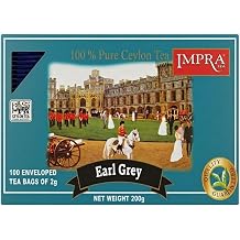 Impra Premium Ceylon Black Tea Collection - 100 Count Individually Enveloped Double-Chamber Tea Bags, 7.05 oz - Pure Sri Lanka Origin Single Source Tea Variety for Hot & Iced Brew Earl Grey