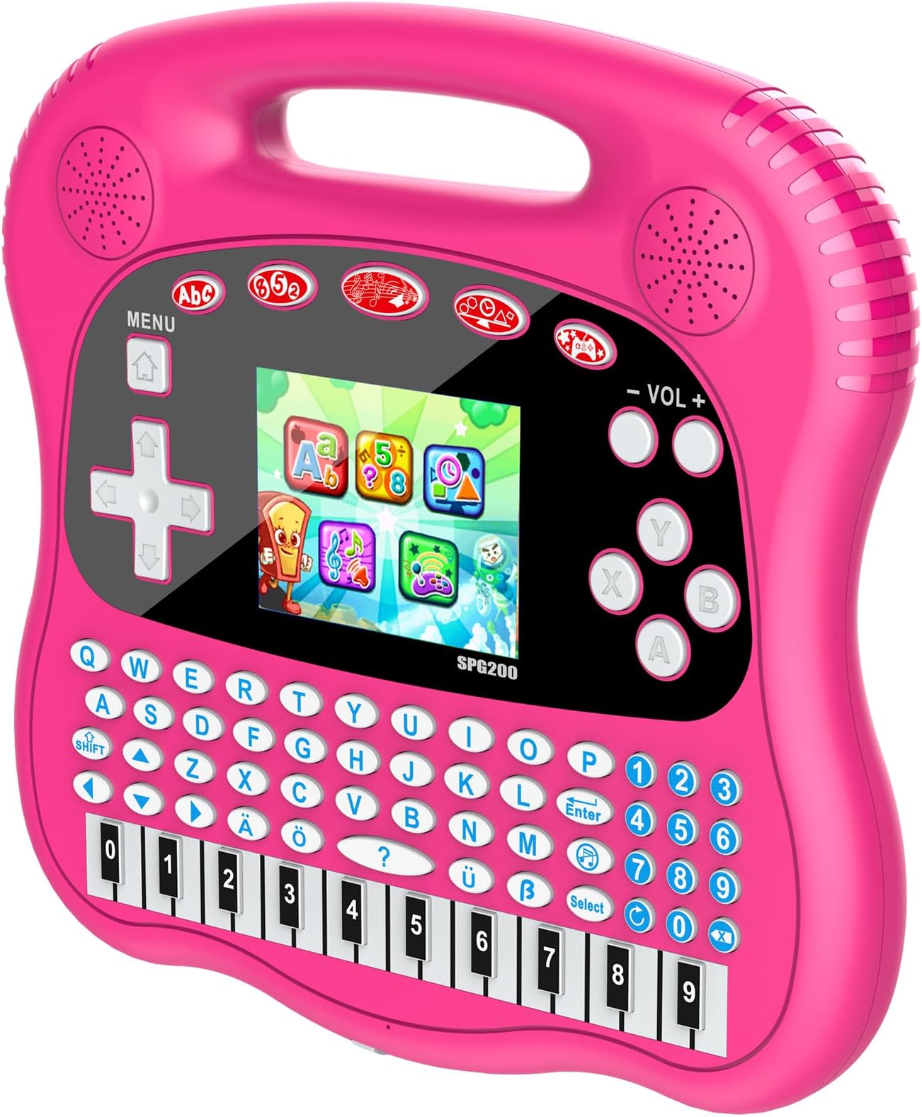 Interactive Early Learning Tablet - Educational Toys for Ages 2+ - Abc's, Words, Shapes, Numbers, Games, Music - Encourages Independent Play - Electronic Toys Gifts (Pink)