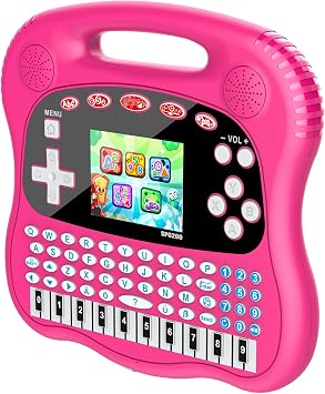 Interactive Early Learning Tablet - Educational Toys for Ages 2+ Abcs, Words, Shapes, Numbers, Games, Music - Encourages Independent Play - Electronic Toys Gifts Pink