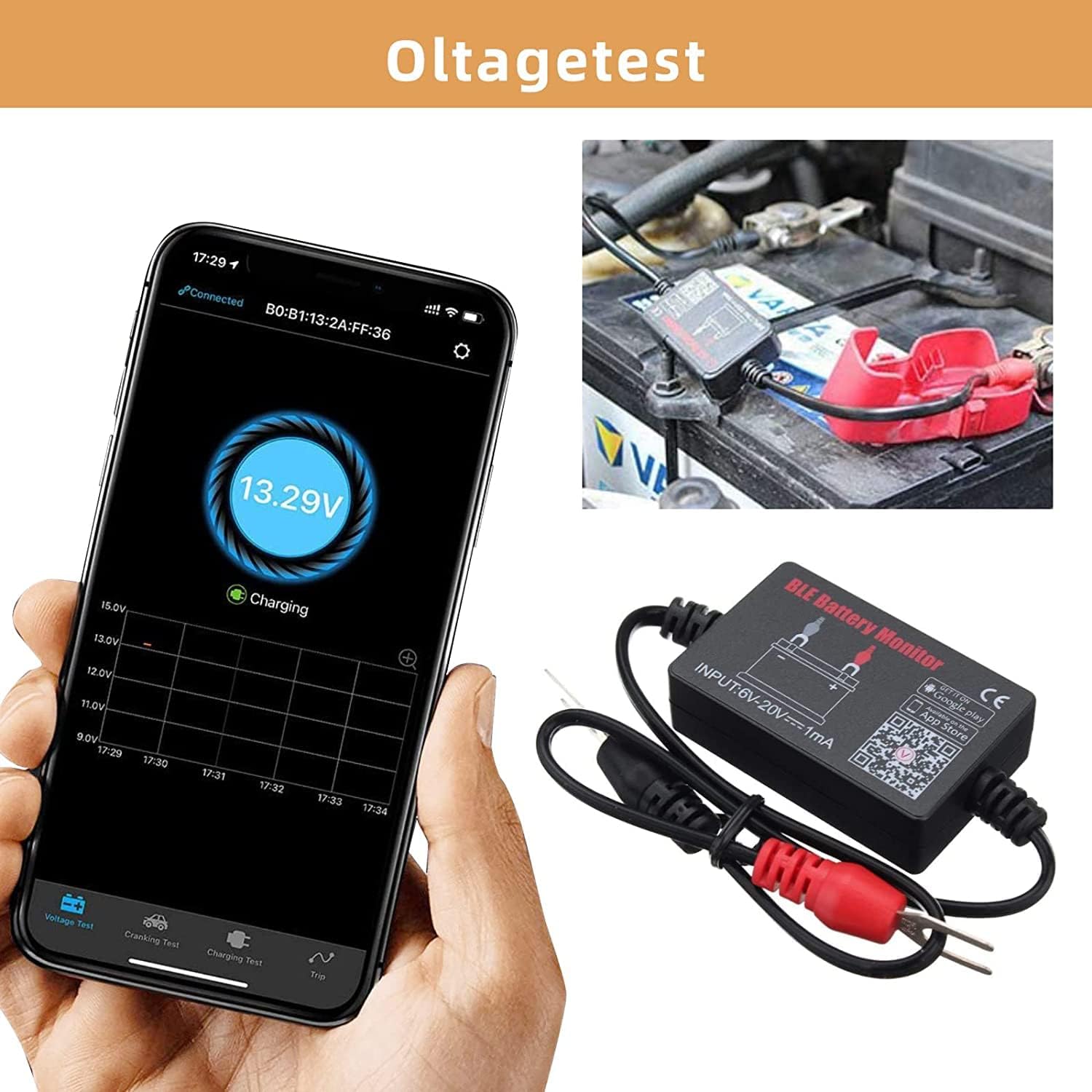 Battery Monitor BM2 Batterieüberwachung mit Gratis-App 12V