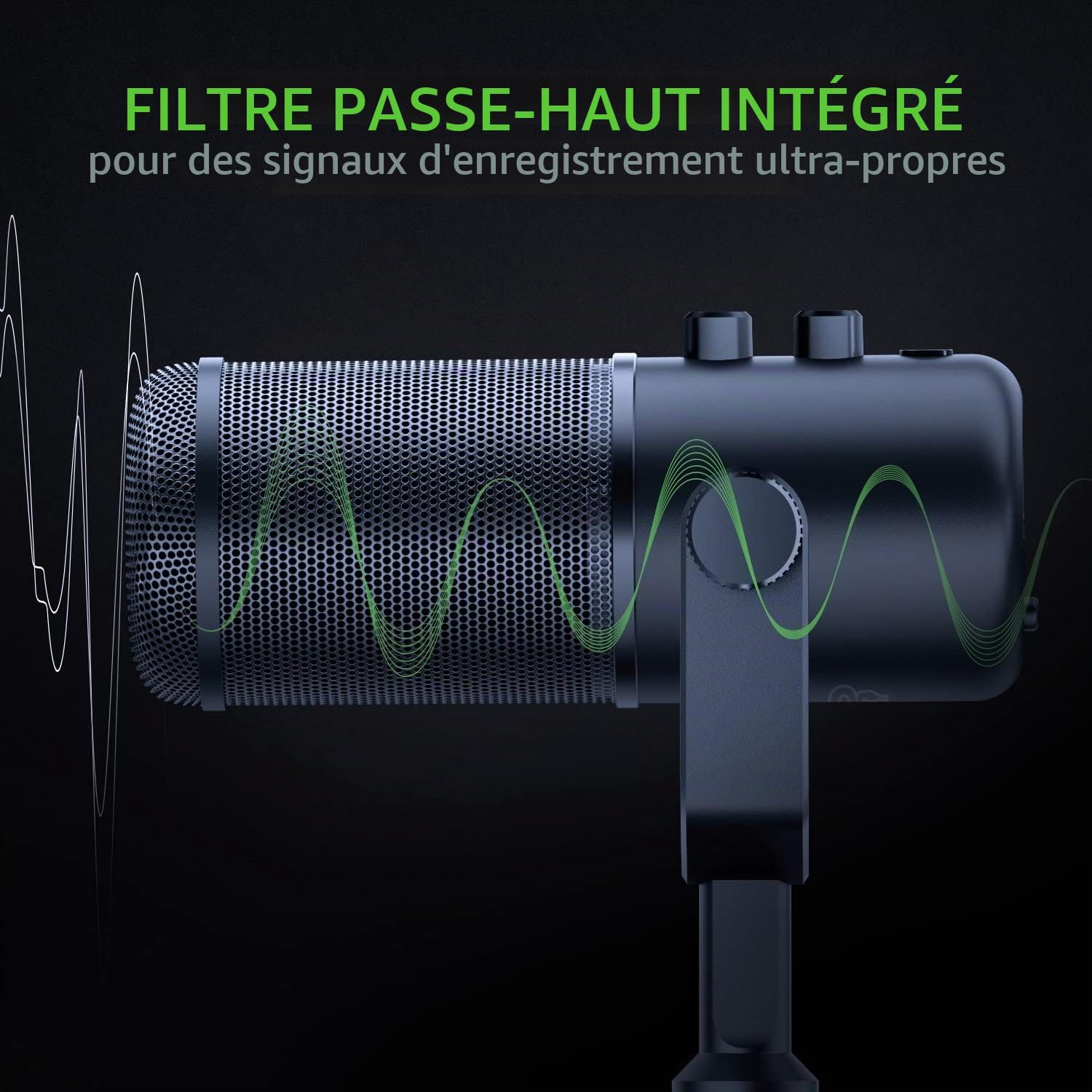 Razer Seiren Elite - Microphone à condensateur USB pour Le Streaming (Compact avec Amortisseur intégré, directivité supercardioïde, Filtre Passe-Haut, limiteur numérique/analogique) Noir