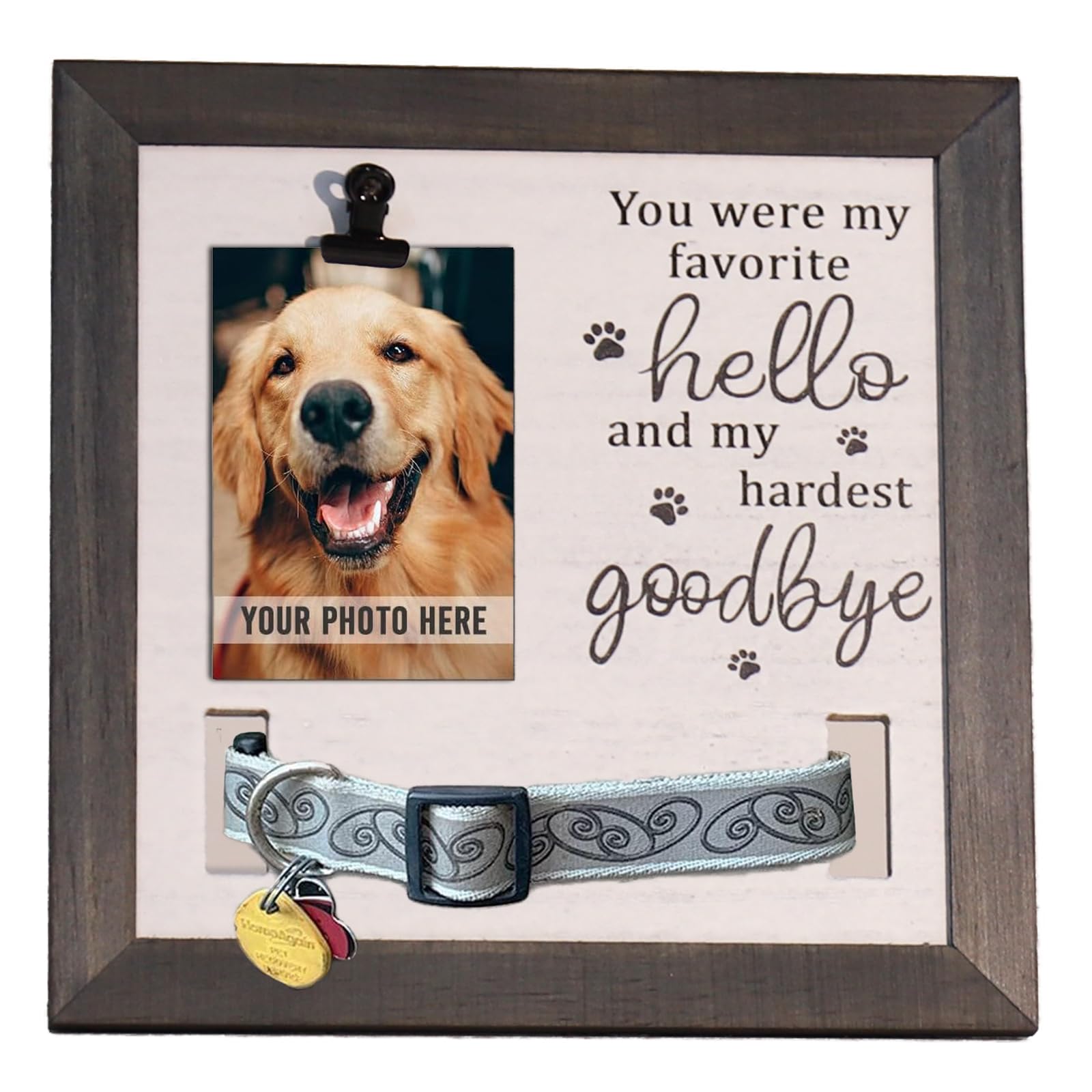 Qunaawa Dog Memorial Picture Frame, Wood Picture Frame Gifts for Loss of Pets, Dogs Cats Remembrance Gift and Sympathy Photo Keepsake?A