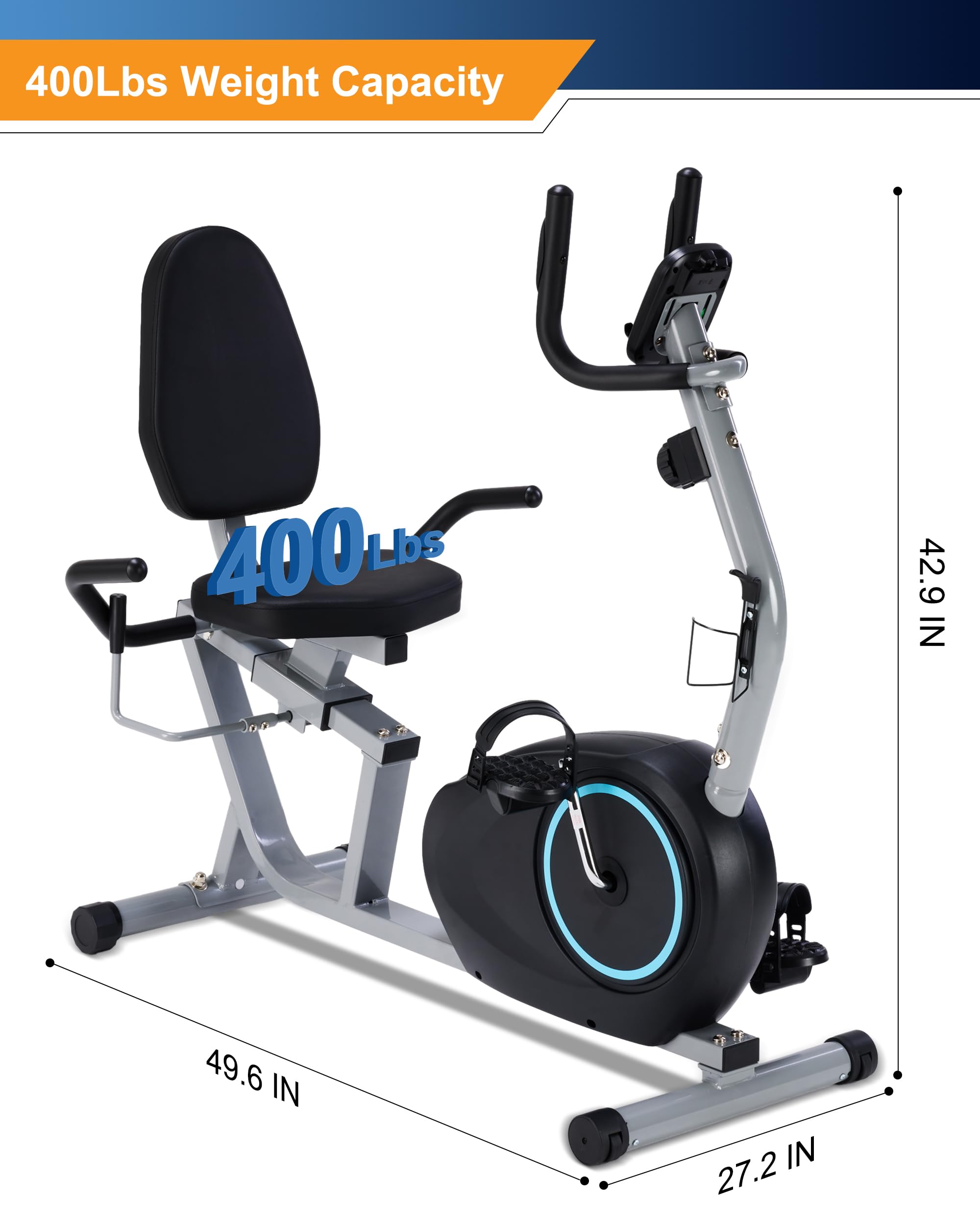 Workout Equipment Recumbent Bike 400 Lb Weight Capacity Recumbent