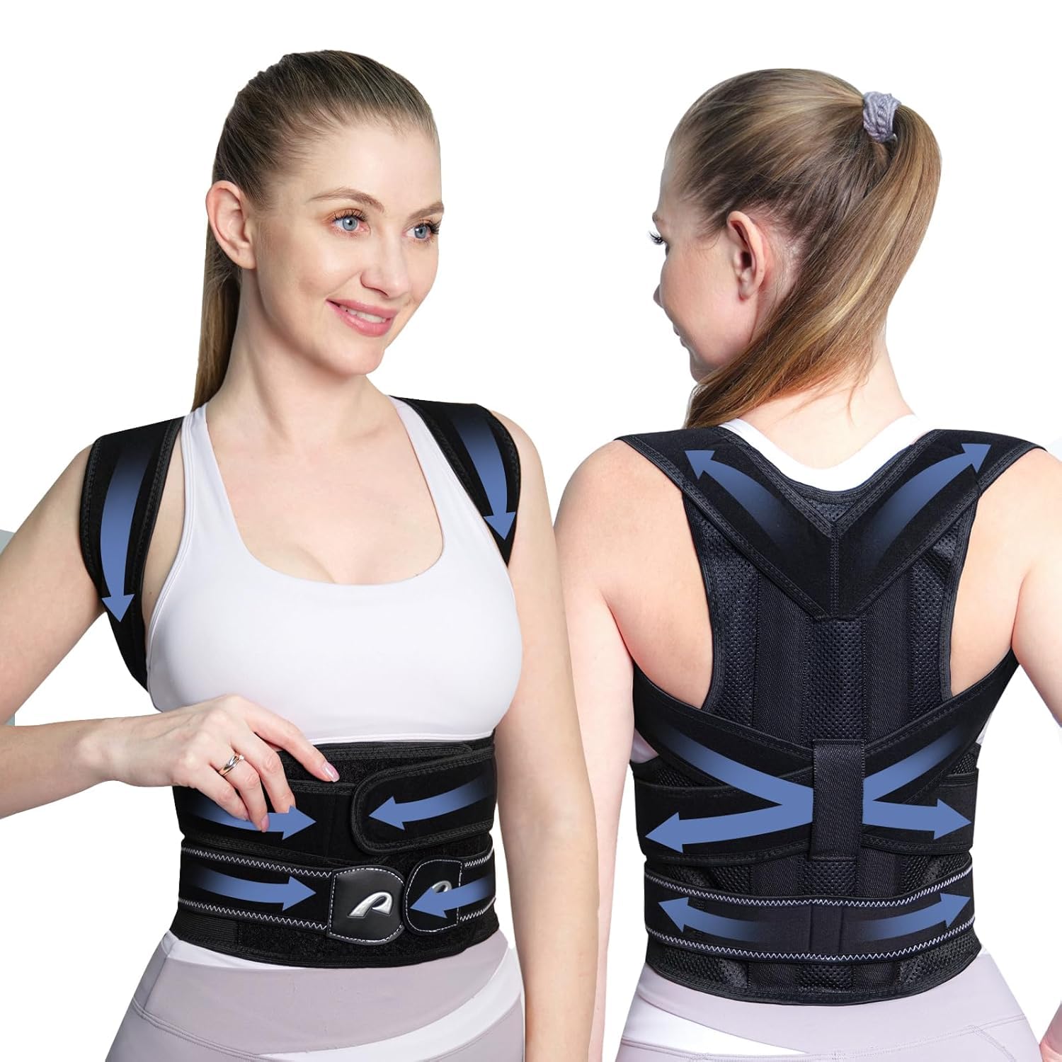 AOFIT Posture Corrector Back Brace for Women and Men Adjustable Full Back Support Shoulder Straightener Braces, Upper & Lower Back Pain Relief -