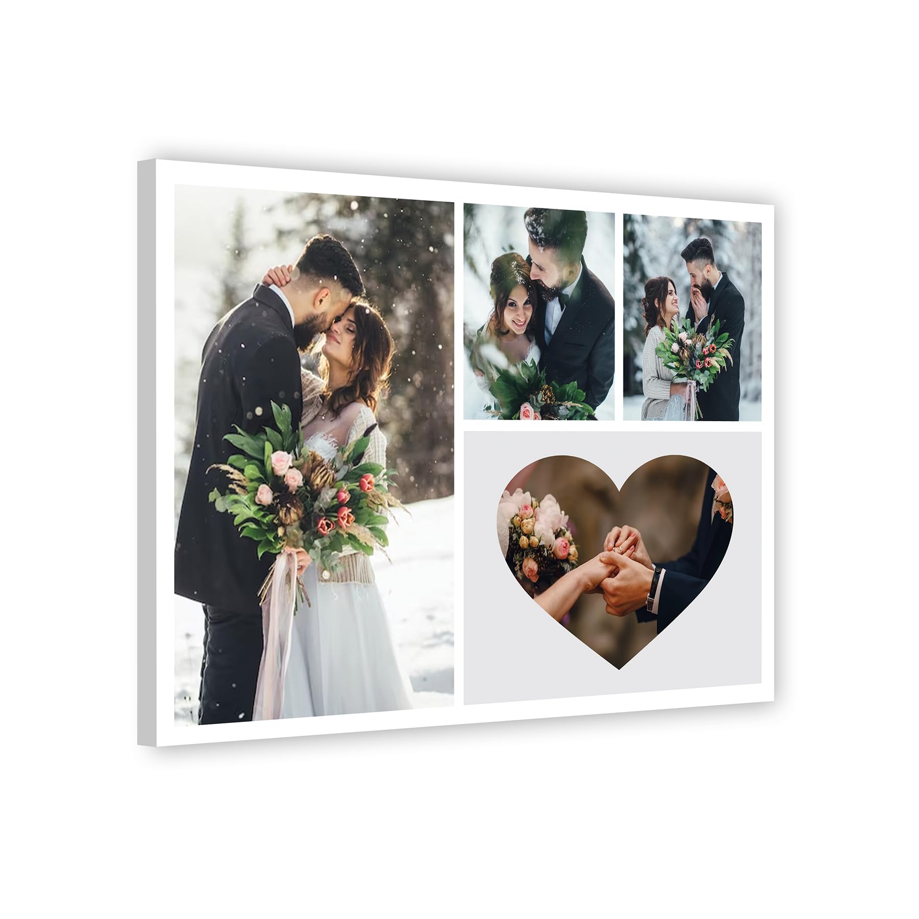 MAX SOLUTIONS Customised Collage Canvas Wall Art Home Decor Personalised Gifts Multi Photo Custom Print Family Portrait Anniversary Keepsake (8''x12'', Design 10) โ image 1