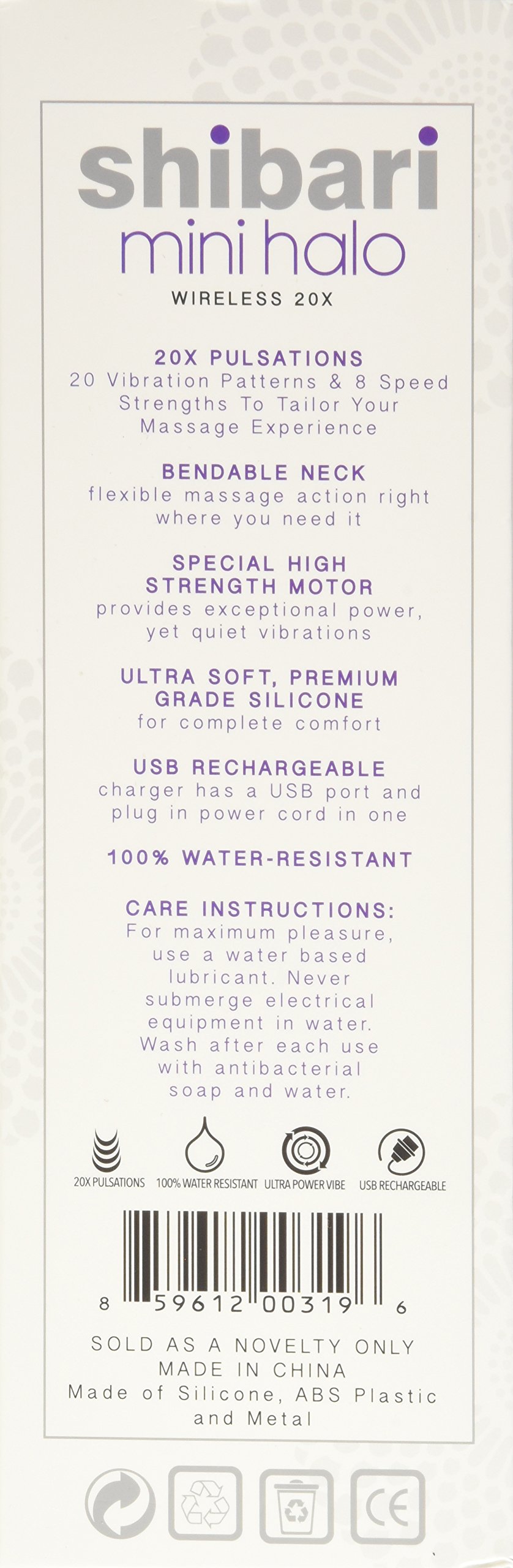 Shibari Mini Halo Vibrator, Wand Massager, Cordless, Quiet, High Power & Waterproof, Vibration Clitoris Stimulation, Adult Sex Toys, Personal Vibe for Women ()