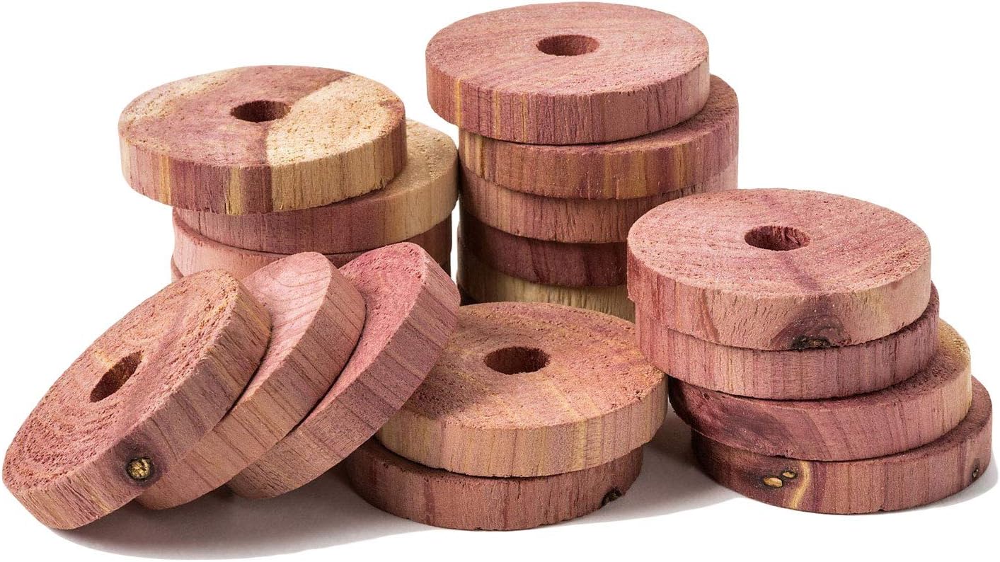 Aszaro Cedar Rings 20 pc Pack | Ward Off Moths, Mildew And Mustiness For Easy Garment Care
