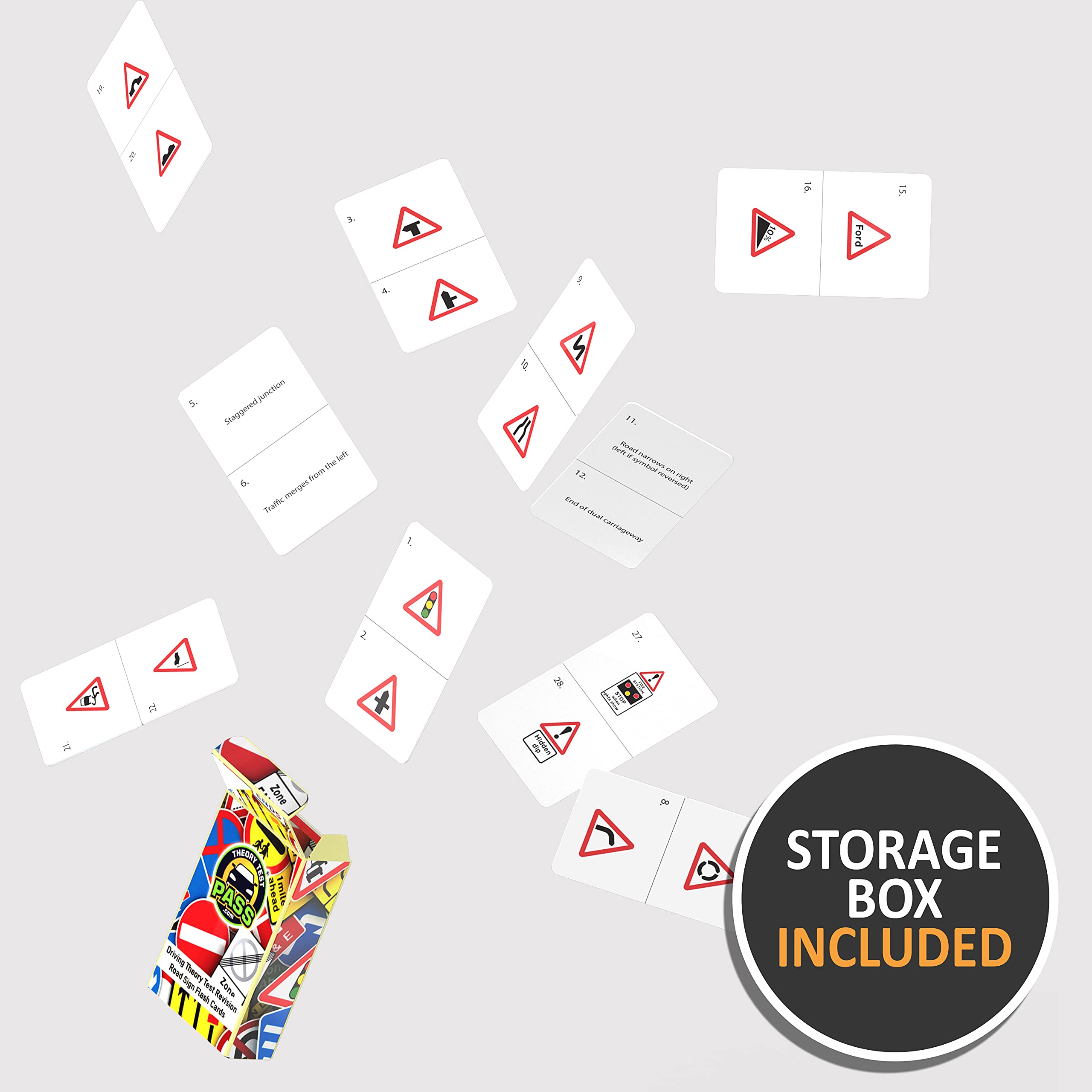 128 Road Sign Flash cards Driving Theory Test Revision Flash Cards