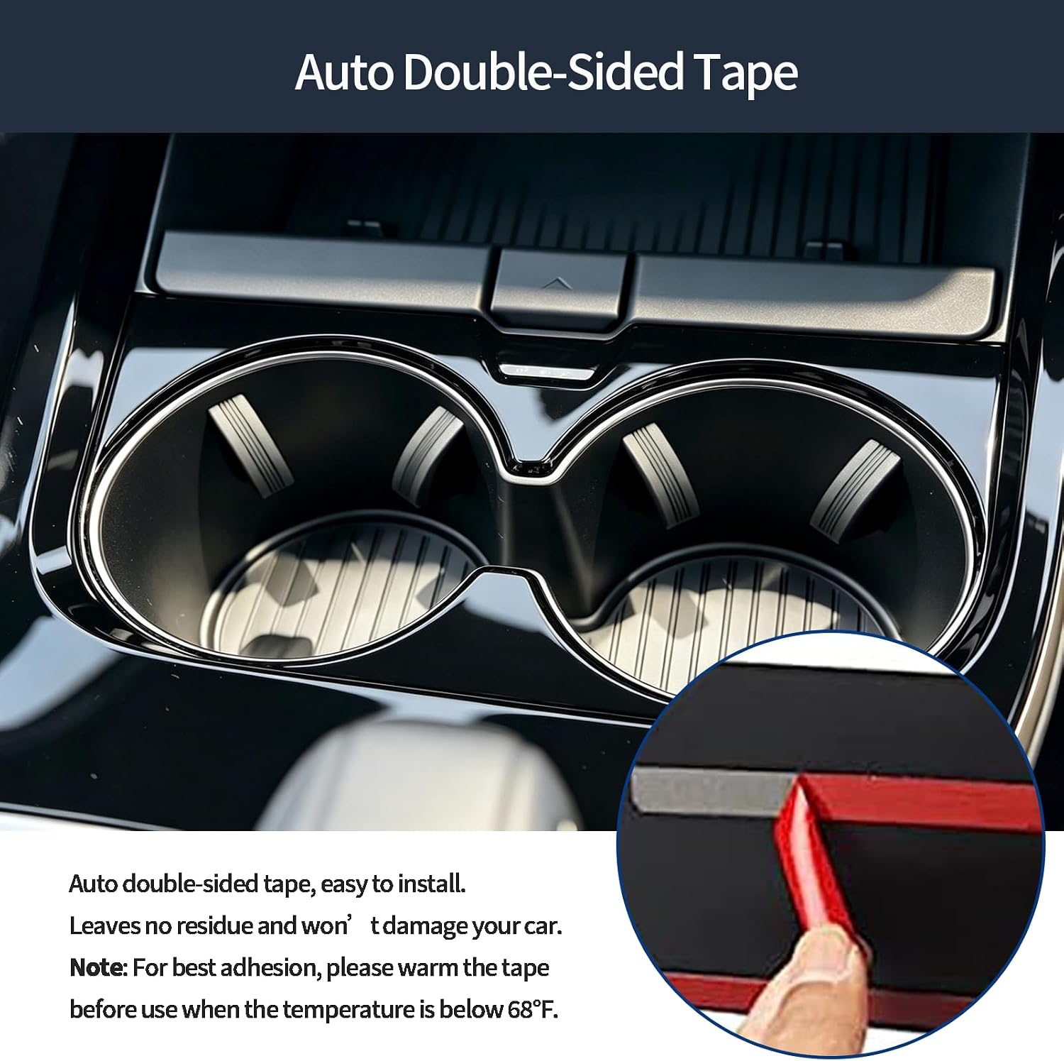 Front Cup Holder Frame Cover Trim Compatible with Toyota Prius 2023 2024 Water Cup Holder Frame Trim Cover Interior Car Accessories ABS 1PCS (Glossy Black Style)