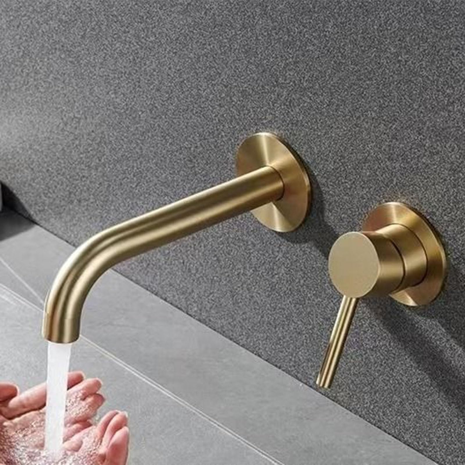 Grifo Lavabo Empotrable Monomando Grifo para Pared Lavabo de Empotrado de Laton Cromado