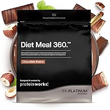 Protein Works | Diet Meal 360 - PLATINUM Innovation, Diet Meal Replacement Shake, Supports Weight Loss, 26 Vitamins & Minerals, Added Flaxseed, Inulin, Omega 3, Chocolate Bueno, 16 Meals, 1kg