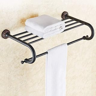 Bathroom Towel Rack Space Aluminum Bathroom Shelf Wall-Mounted Bathroom Bathroom Towel Rack Shelf Without Drill Bathroom Towel Rack