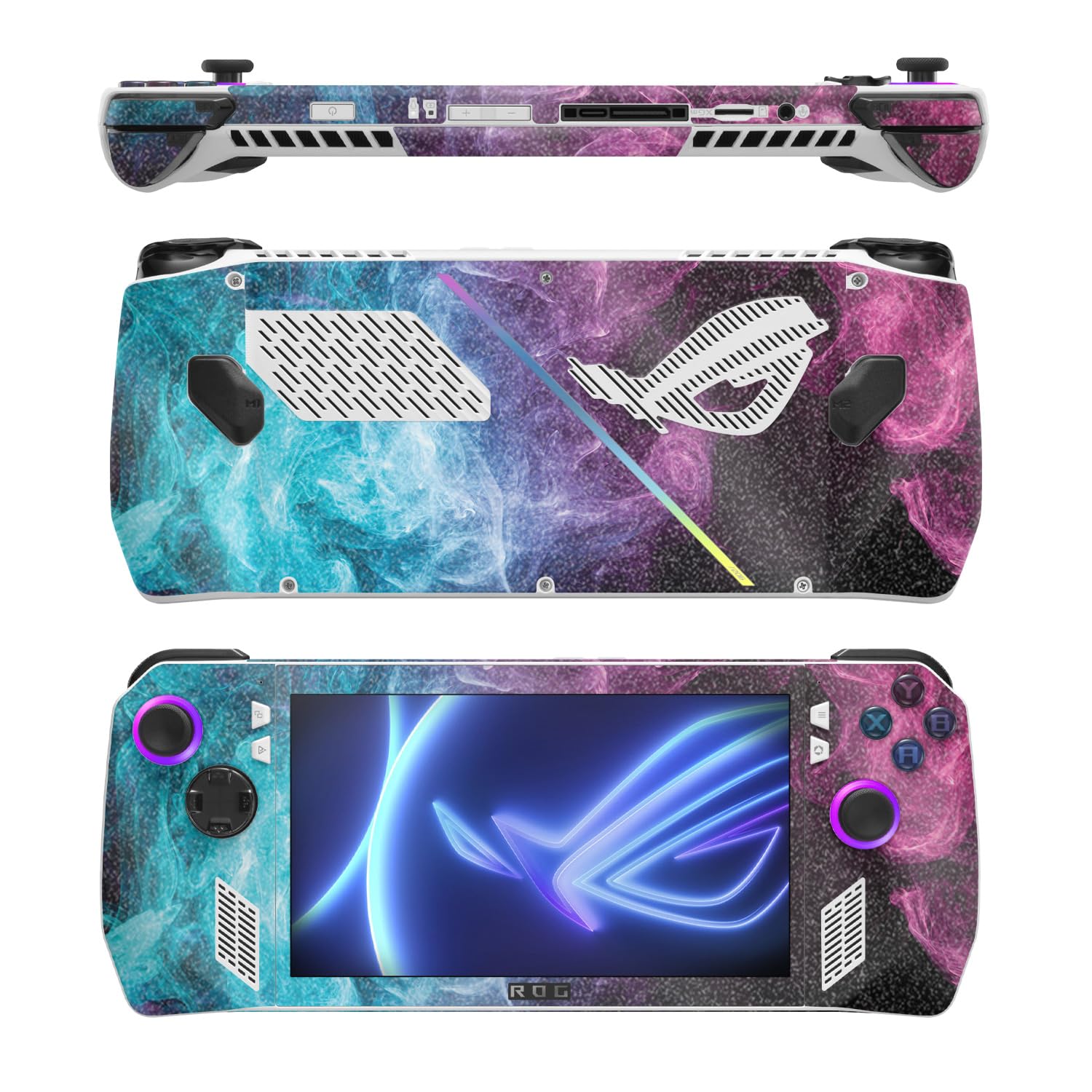 MightySkins Glossy Glitter Skin Compatible with Asus ROG Ally - Mystic Smoke | Protective, Durable High-Gloss Glitter Finish | Easy to Apply